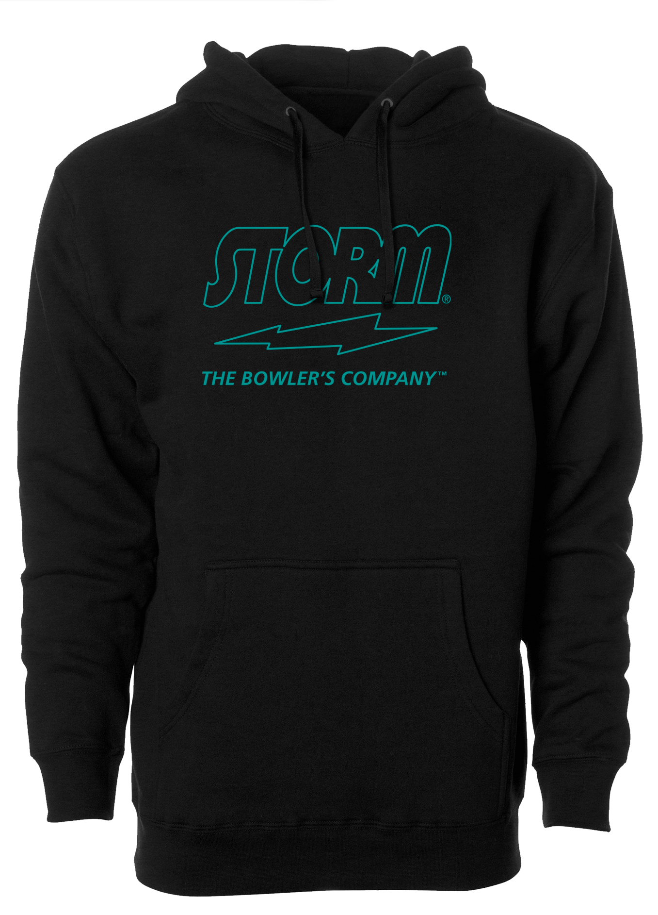 Storm The Bowler's Company Hoodie - Premium Teal Outline Pullover for Men & Women | Comfortable & Stylish Casual Wear for Bowling, Street Fashion & Everyday Outfits