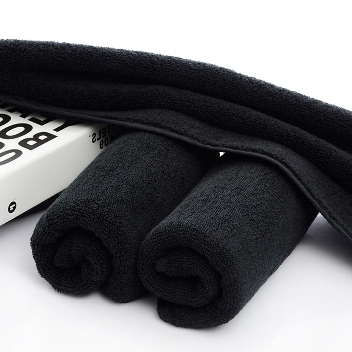 Premium Black Hand Towels 100% Cotton - 700 GSM Soft Bath Towels 14x29 Inches (2-Pack) - Luxury Kitchen & Bathroom Towels for Spa, Gym, Hotel, and Home Use