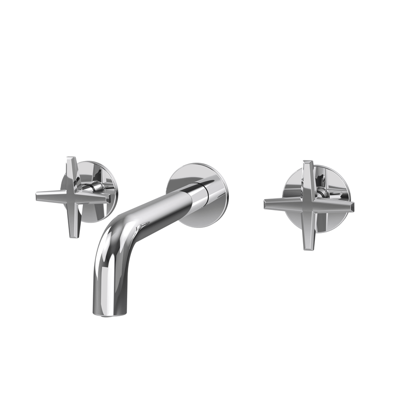 Rubi Lexa Wall Mounted Basin Faucet - Modern Bathroom Sink Faucet with Single Handle for Powder Room, Guest Bath & Small Space Installation