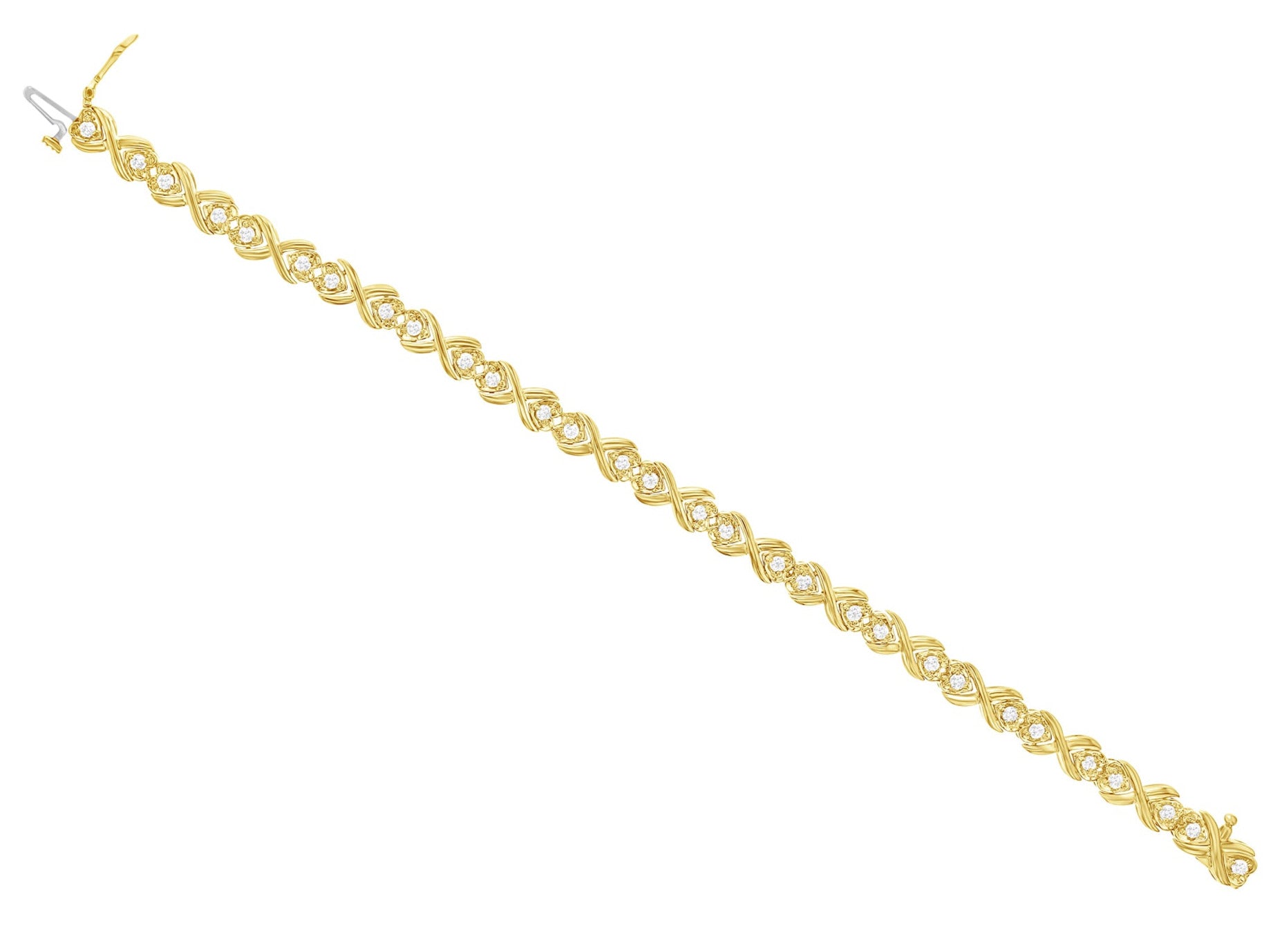 Double Heart Linked Diamond Tennis Bracelet for Women - 14K Gold Plated Elegant Jewelry Gift for Anniversary, Valentine's Day & Special Occasions | Perfect for Date Nights, Weddings & Formal Events