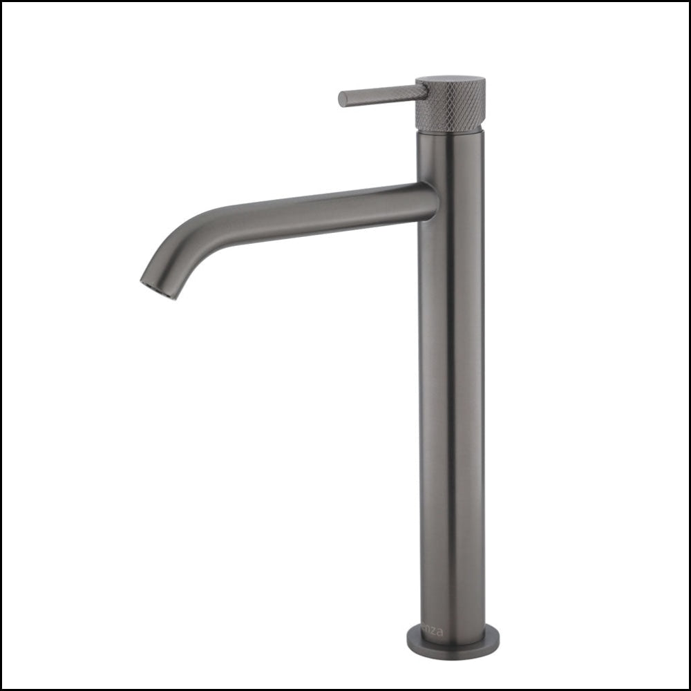 Fienza Axle 231107GM Gun Metal Tall Basin Mixer Faucet - Modern Bathroom Sink Faucet for Vanity, Powder Room & Guest Bath Installation