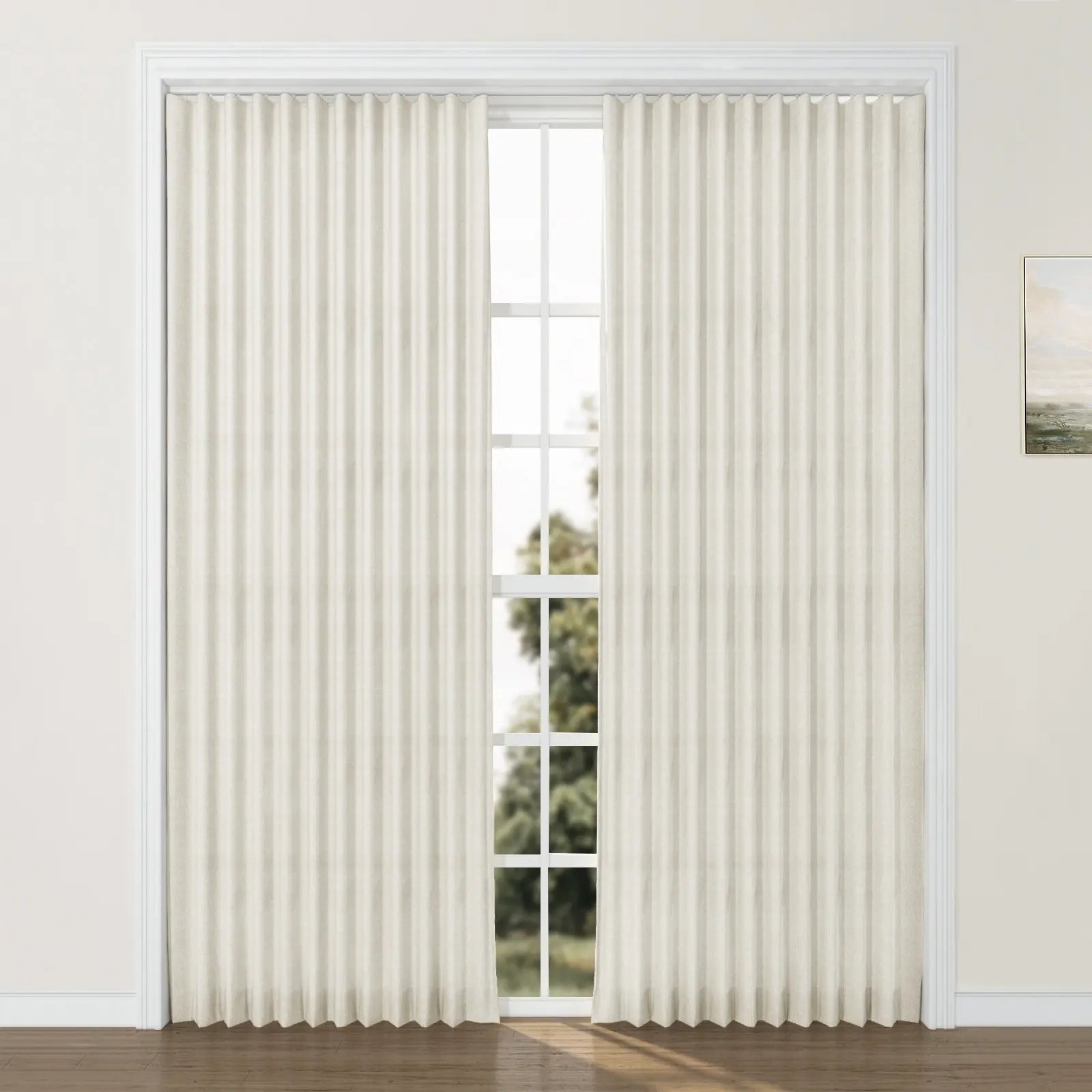 Custom Ripple Fold Drapery Curtains with Nolan Track System - Elegant Window Treatments for Living Room, Bedroom & Office Decor
