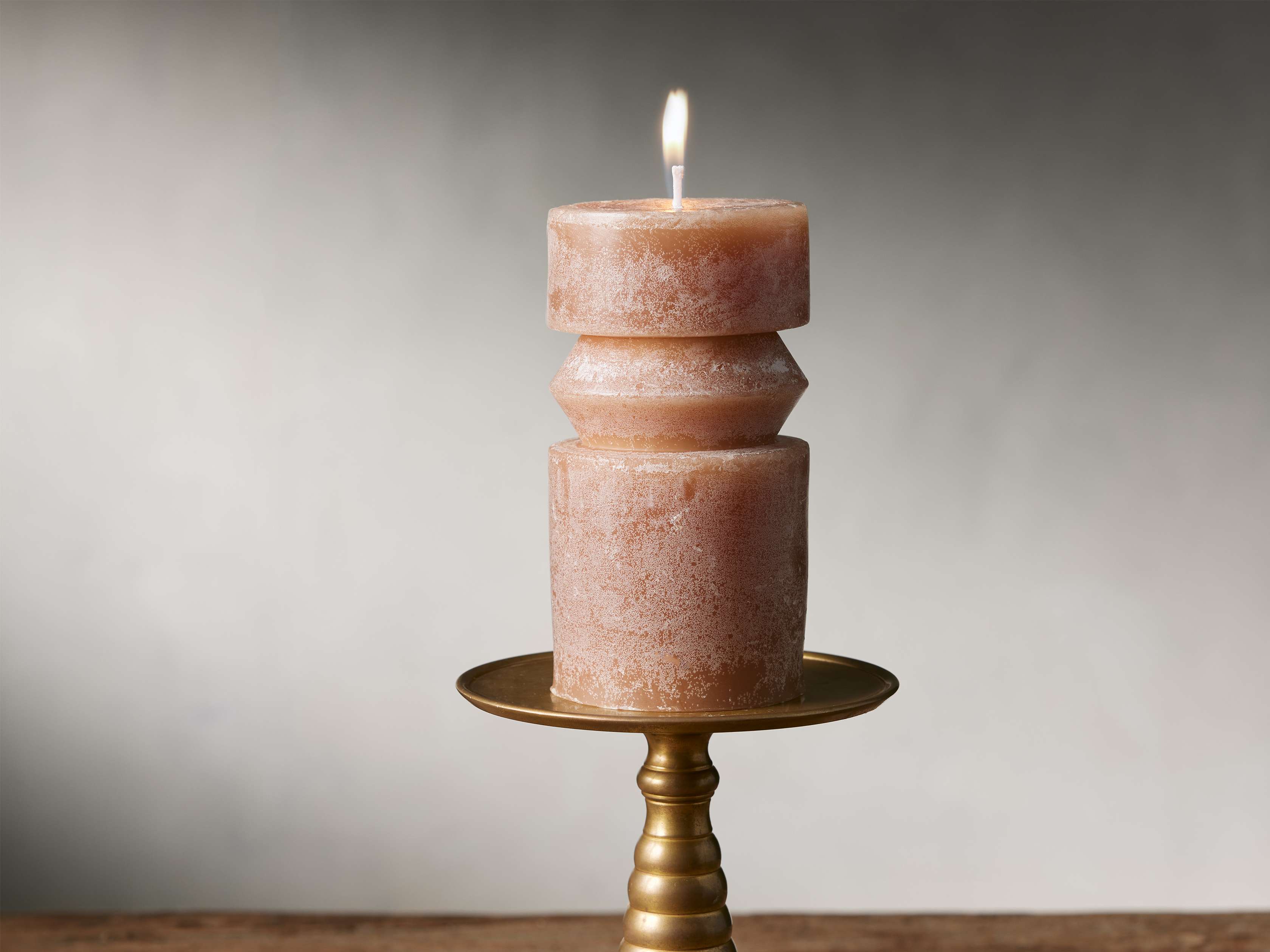 Abstract Rustic Pillar Candle - Handmade Decorative Soy Wax Candle for Home Decor, Wedding Centerpieces & Cozy Ambiance