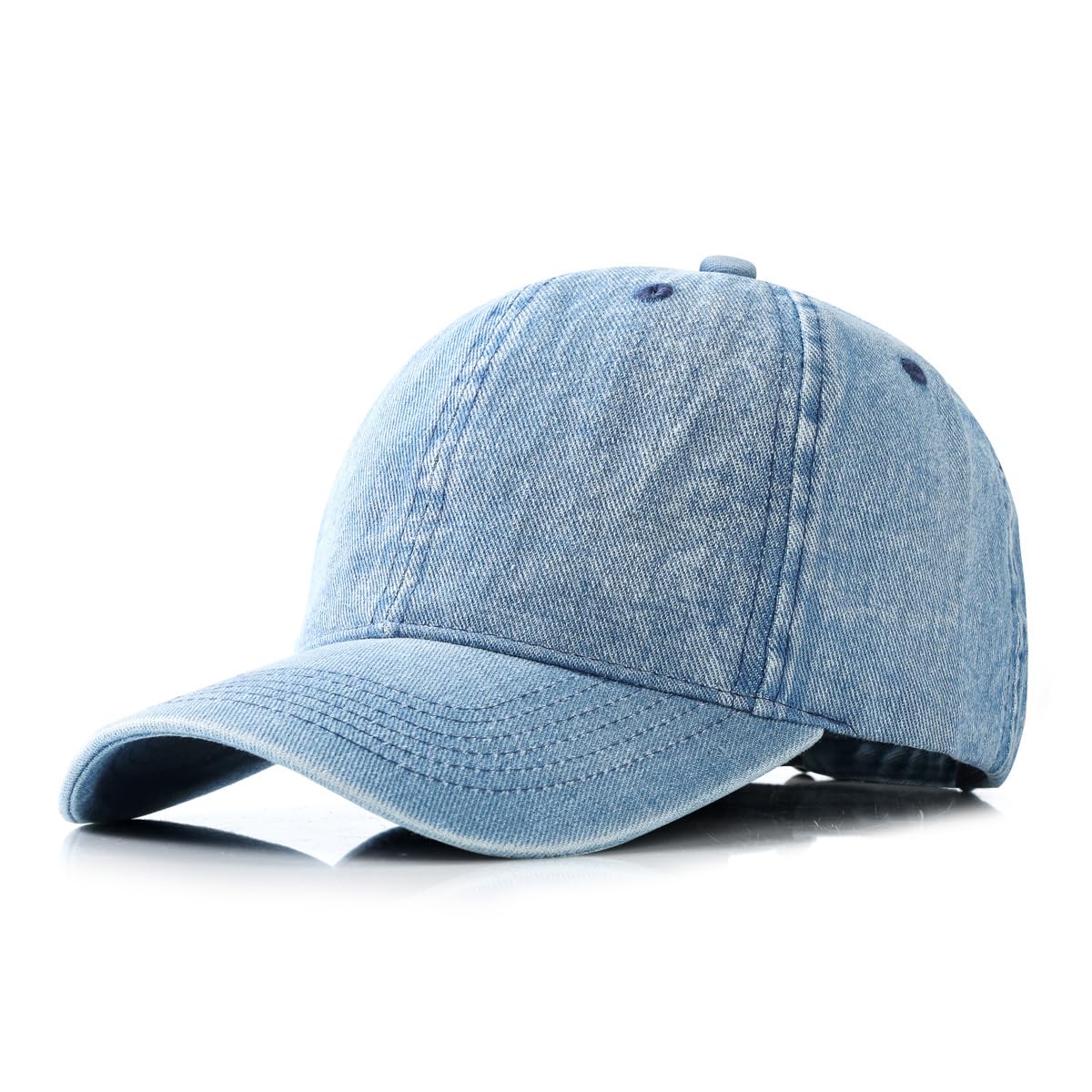 TecHong Vintage Washed Denim Baseball Cap - Distressed Adjustable Cotton Hat for Men & Women | Casual Golf Sun Hat for Outdoor Sports & Daily Wear