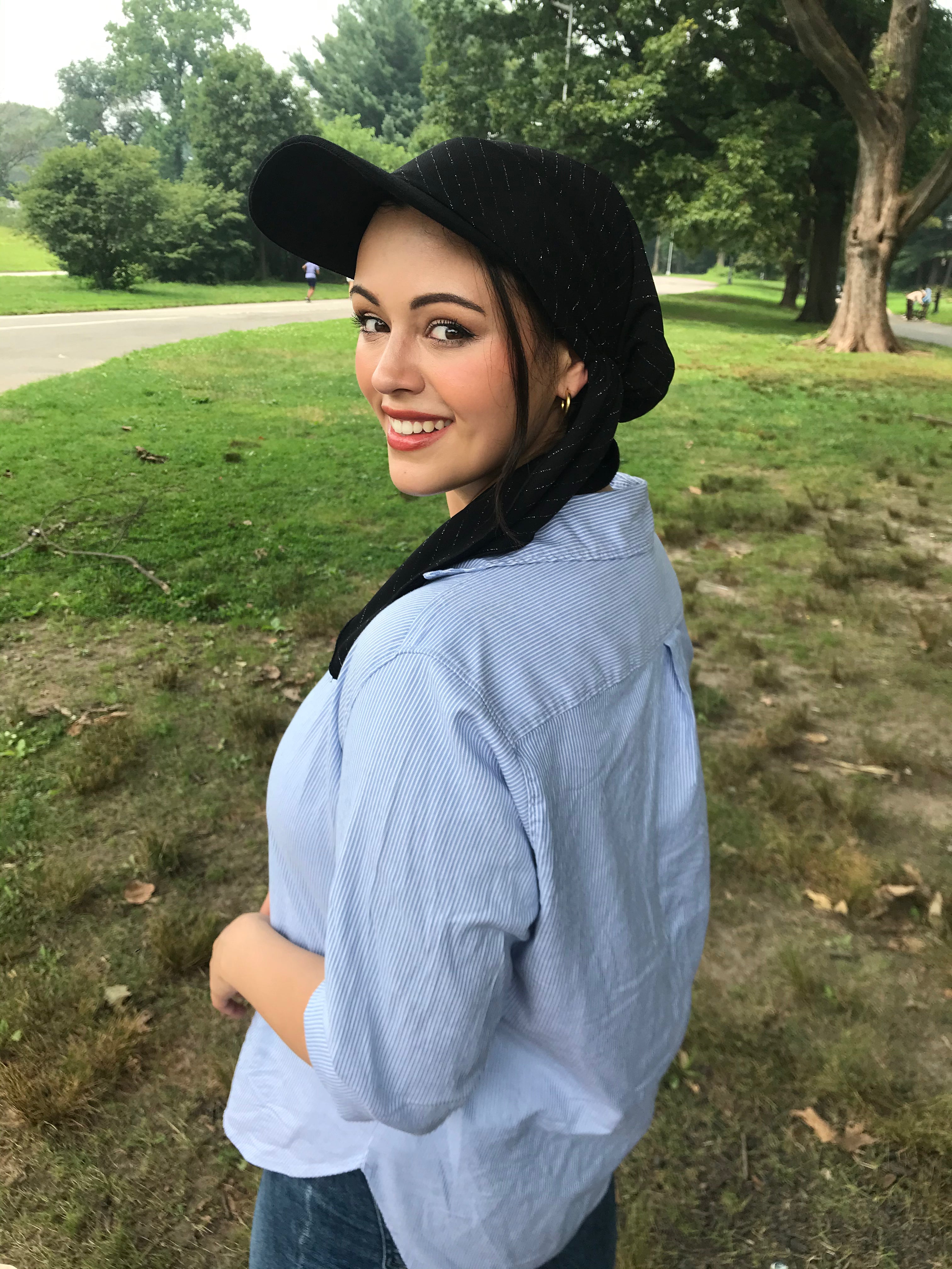 Sun Cap with Brim - UV Protection Baseball Hat & Modern Hijab Scarf - Black Silver Sun Visor for Women & Men - Perfect for Outdoor Sports, Beach, Running & Casual Wear
