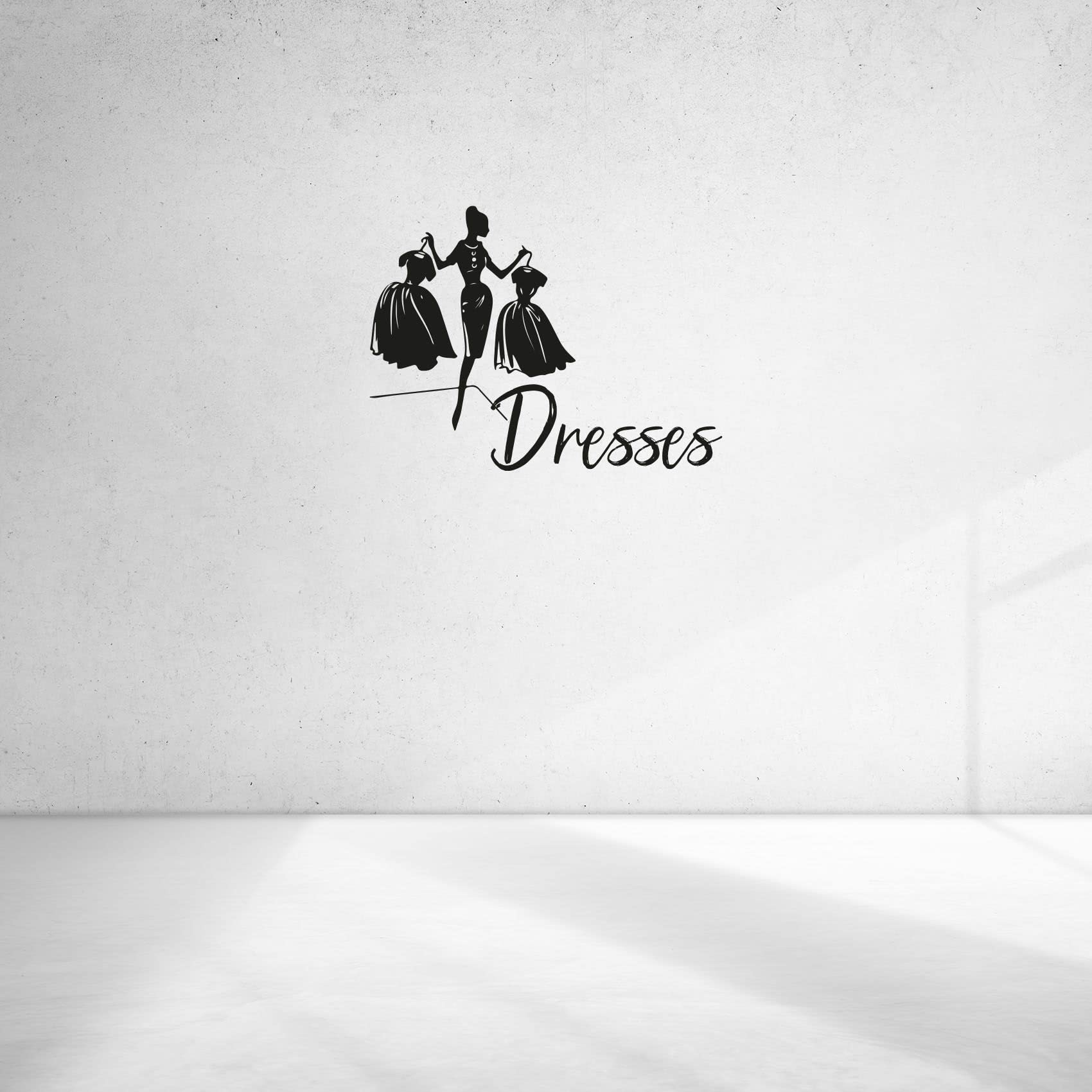Fashion Dress Closet Organizer - Vinyl Wall Art Decal Sticker for Wardrobe & Dressing Room (24x40 inch) | Perfect for Home Closet Organization & Stylish Storage Solutions