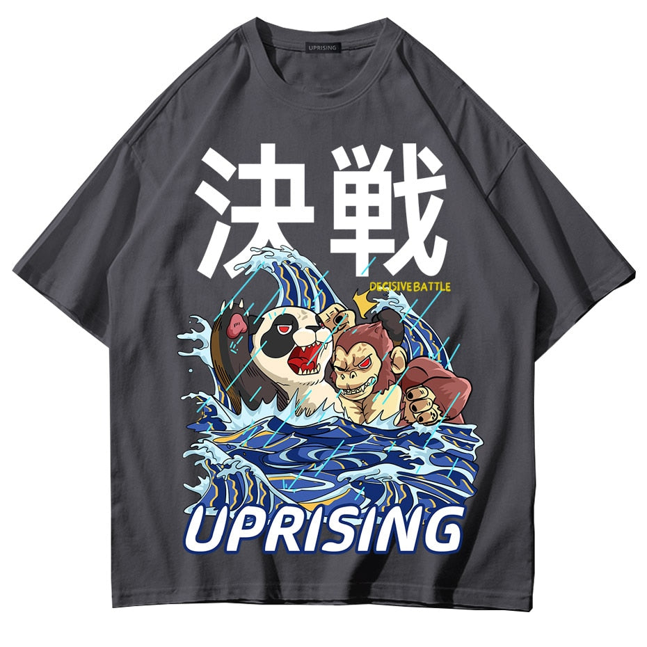 Men's Animal Panda Chimpanzee Hip Hop Graphic T-Shirt - Chinese Style Streetwear Tee for Summer, Harajuku Fashion, Casual Wear & Street Style Outfits