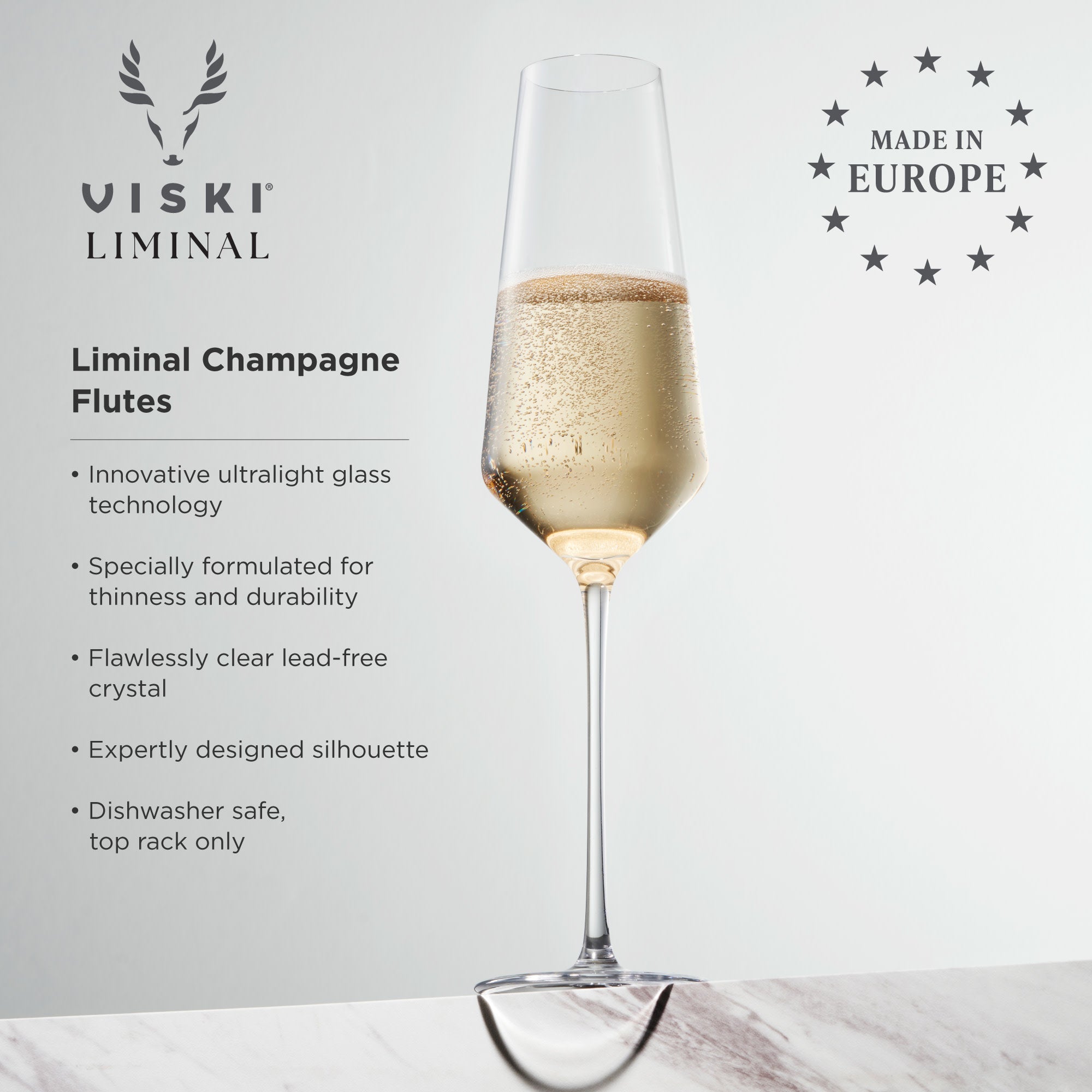 Elegant Liminal Champagne Flutes Set of 4 - 12oz Crystal Clear Glass Flutes for Wedding, Party & Celebrations - Perfect for Toasting, Prosecco, Sparkling Wine & Mimosas