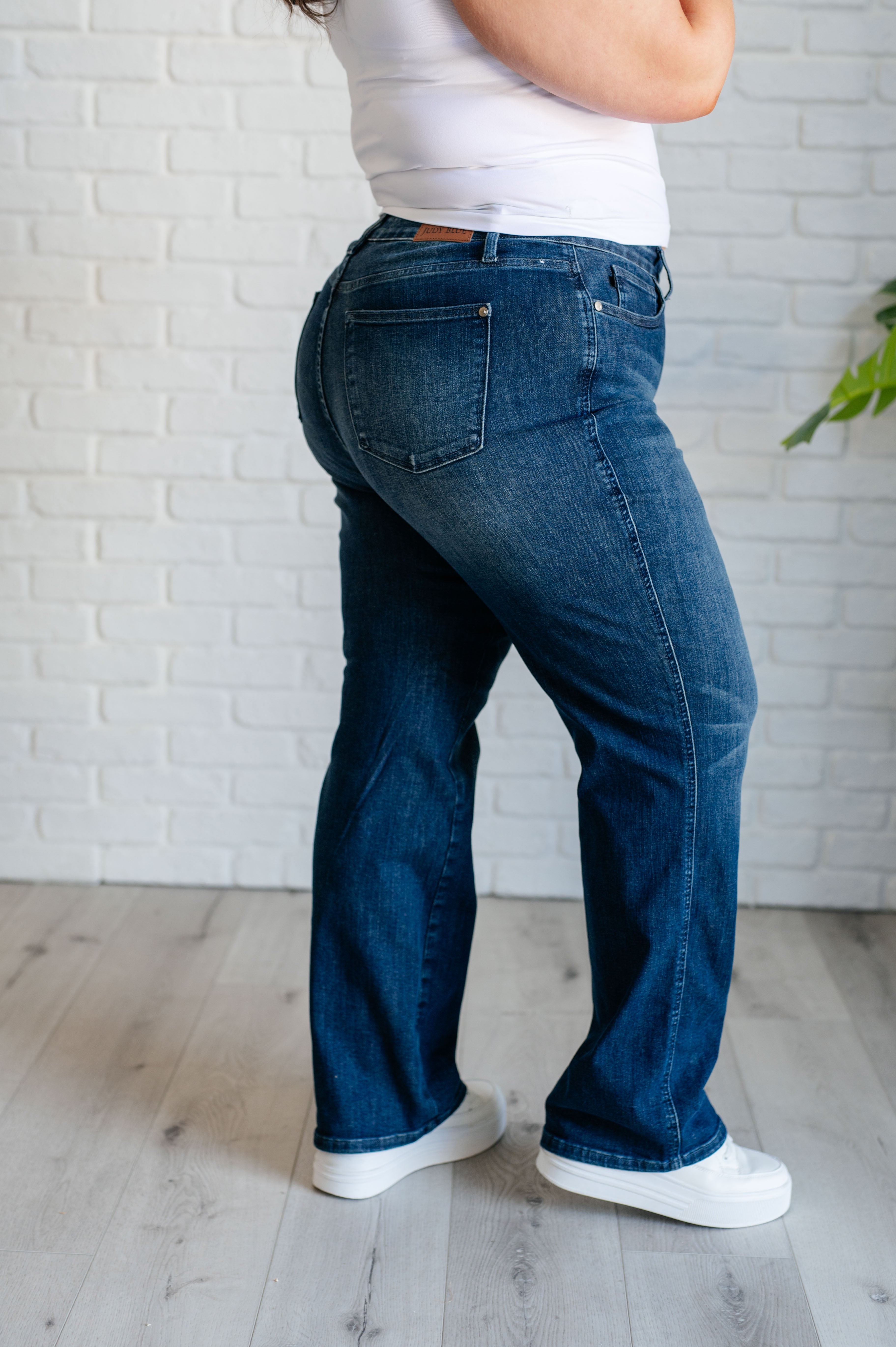 Muriel Mid Rise Control Top Classic Straight Jeans for Women - Slimming Tummy Control Denim Pants | Perfect for Work, Casual Outfits & Everyday Wear