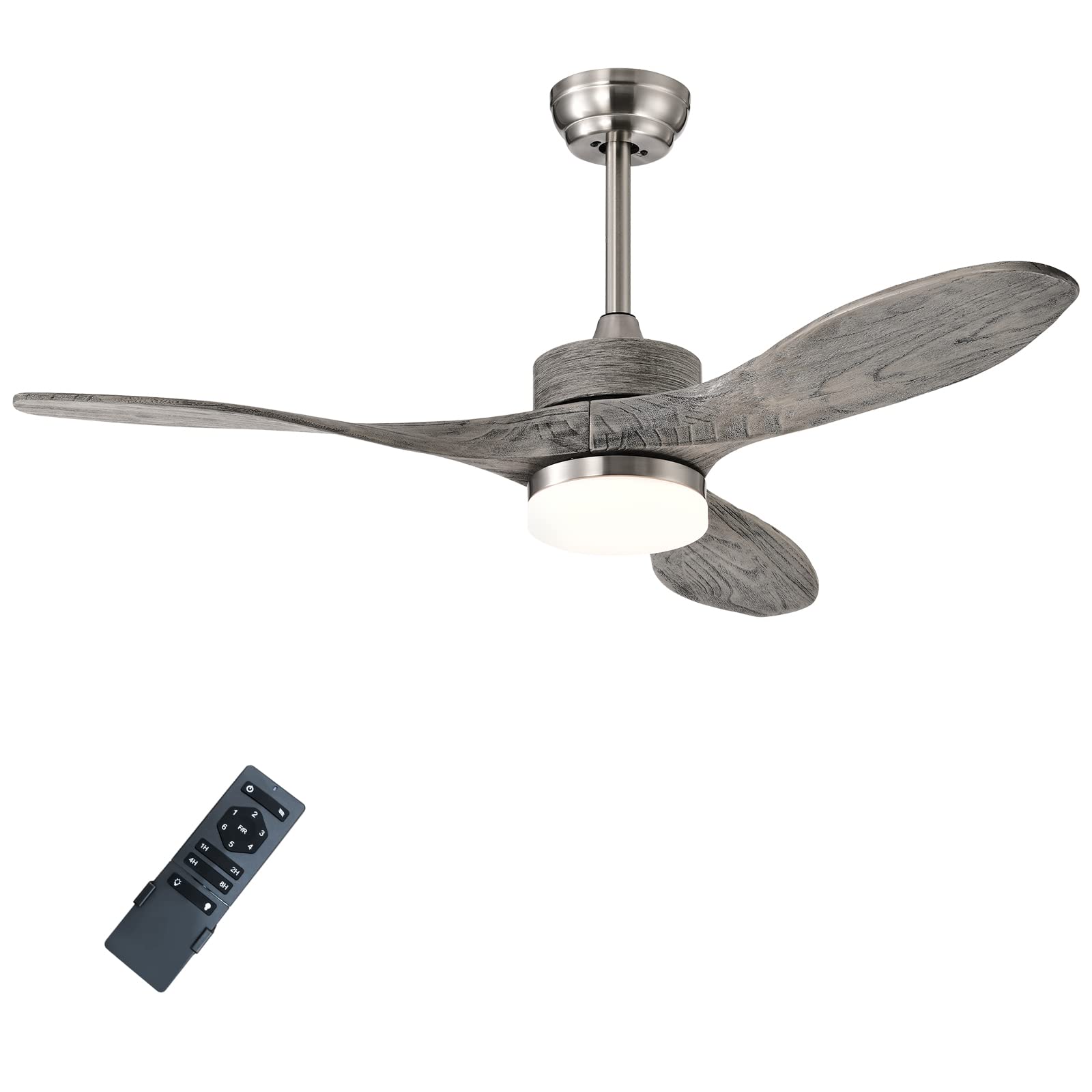 Tangkula 48 Inch Modern Ceiling Fan with LED Light & Remote Control - 6 Speed Reversible DC Motor, Ultra Quiet, 8H Timer - Perfect for Living Room, Bedroom, Office & Patio (Nickel Finish)
