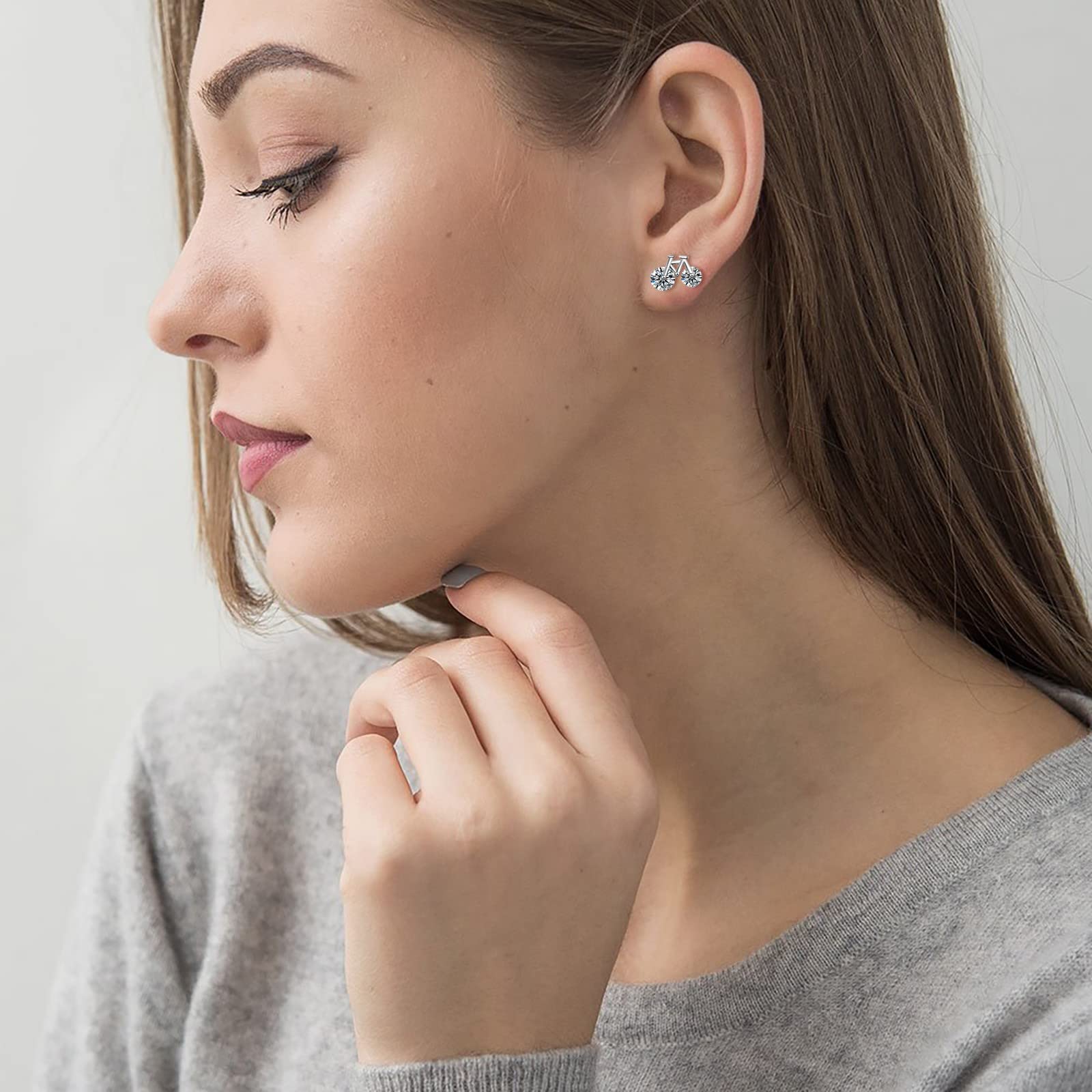 Stylish Dangle Hoop Earrings for Women & Men - Fashionable Body Piercing Jewelry, Creative Bicycle Stud Earrings - Perfect for Parties, Dating & Everyday Wear