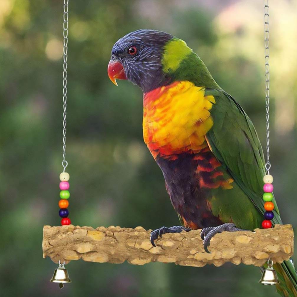 Balacoo Parrot Swing Toy - Chewable Bird Swing Stand for Parakeets, Cockatiels & Small Birds - Durable Indoor Pet Bird Toy for Biting & Play - Perfect for Birdcages & Aviaries - Great for Mental Stimulation & Exercise