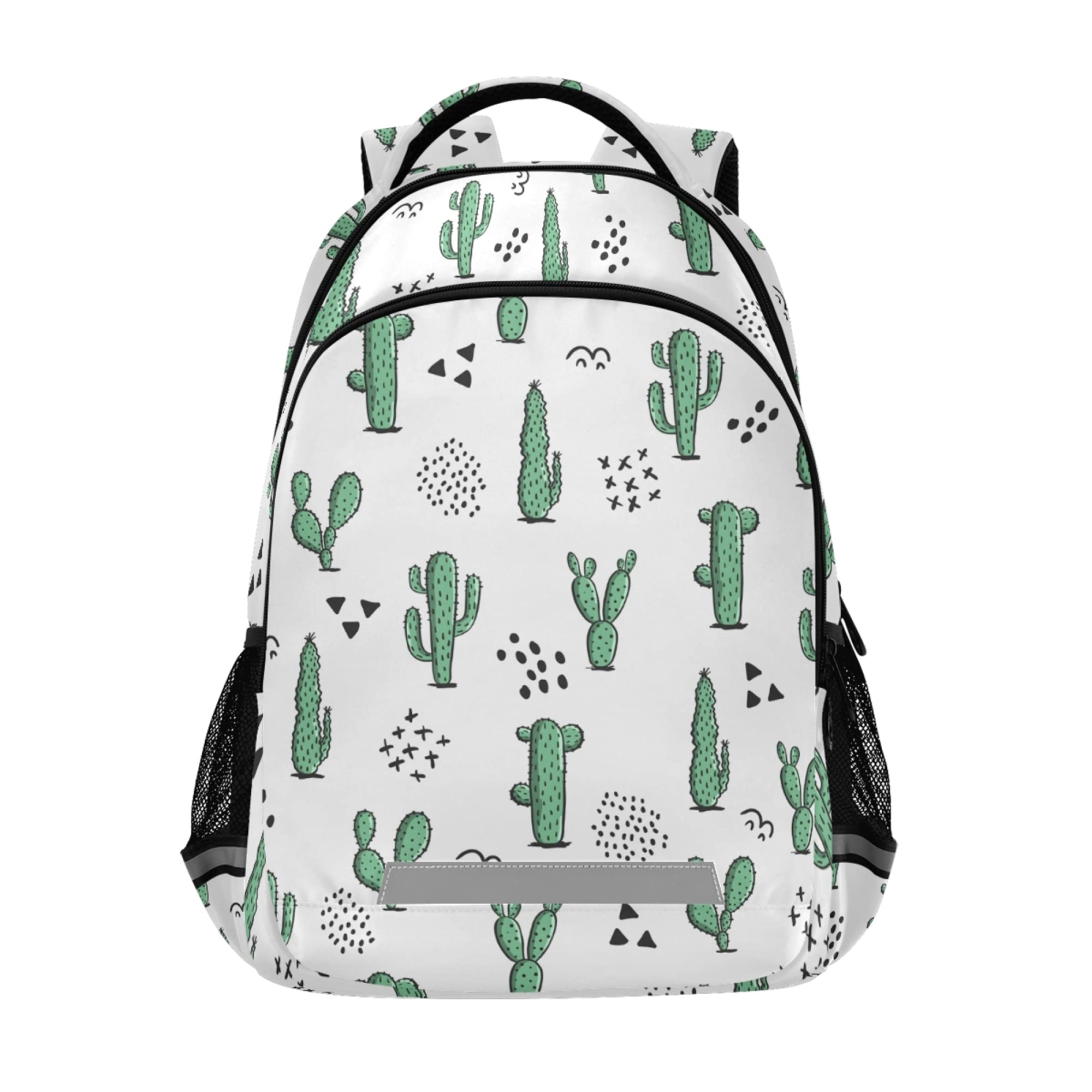 ALAZA Cute Cactus Print White Backpack for Women & Men - 13-15.6 Inch Laptop Notebook Tablet Bag - Stylish School & Casual Daypack - Multicolor One Size - Perfect for Work, Travel & College