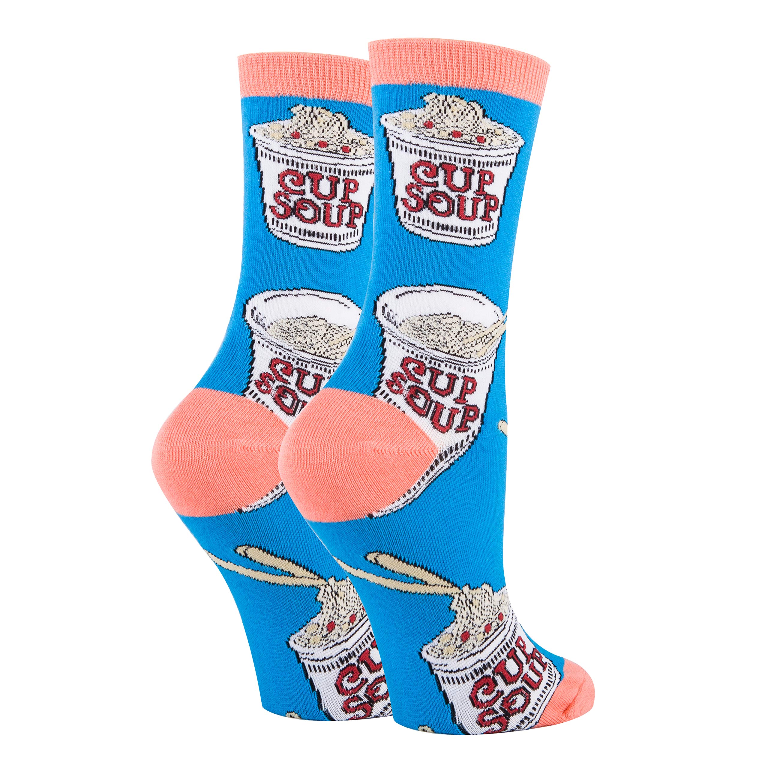 Funny Women's Novelty Food Fruit Crew Socks with Sayings - Cute Cotton Crazy Socks for Shoe Size 5-10 - Perfect for Gifts, Costume Parties & Everyday Wear