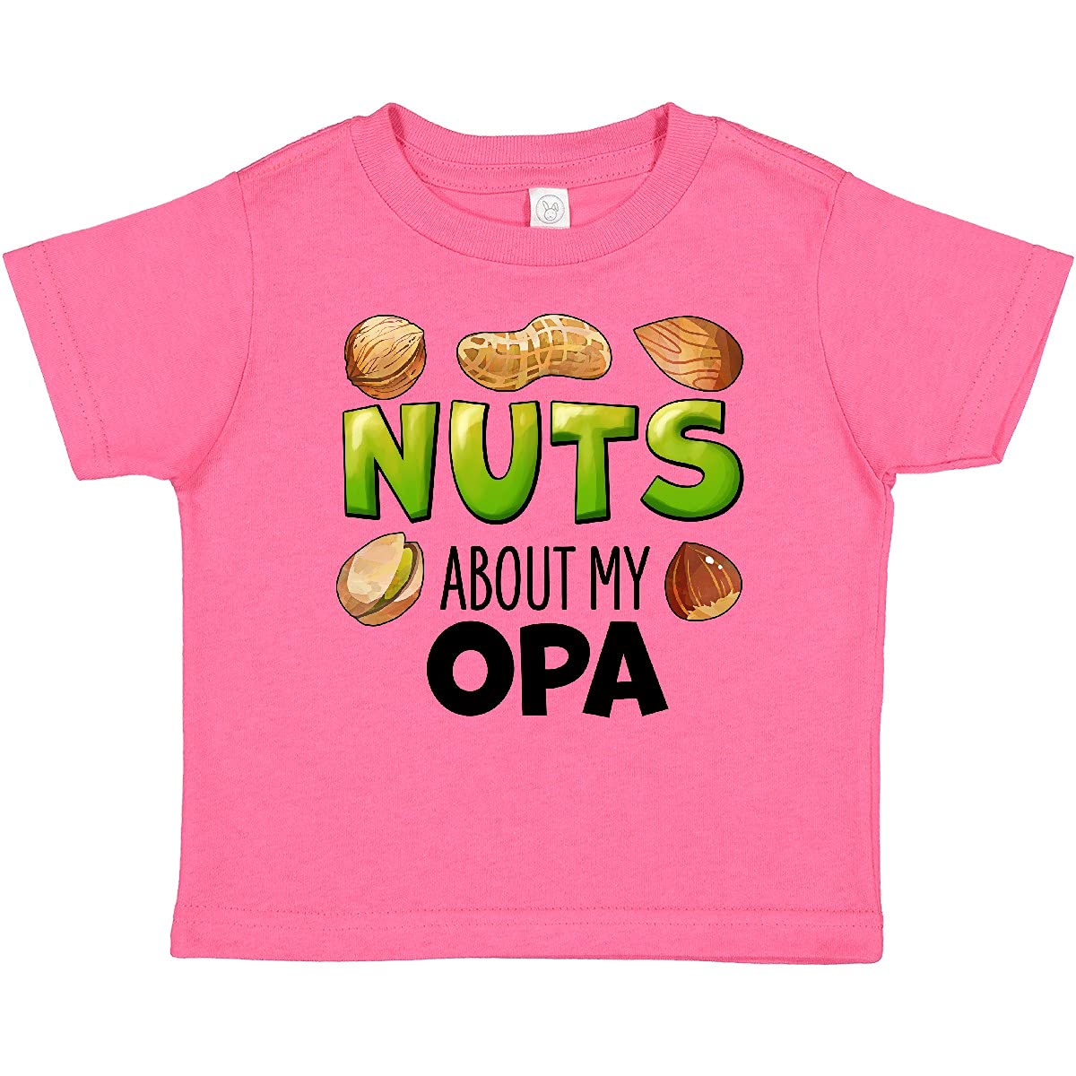 Inktastic Nuts About My Opa Peanut Almond Pistachio Baby T-Shirt - Cute Graphic Tee for Grandparents Day, Family Reunions & Toddler Photo Shoots