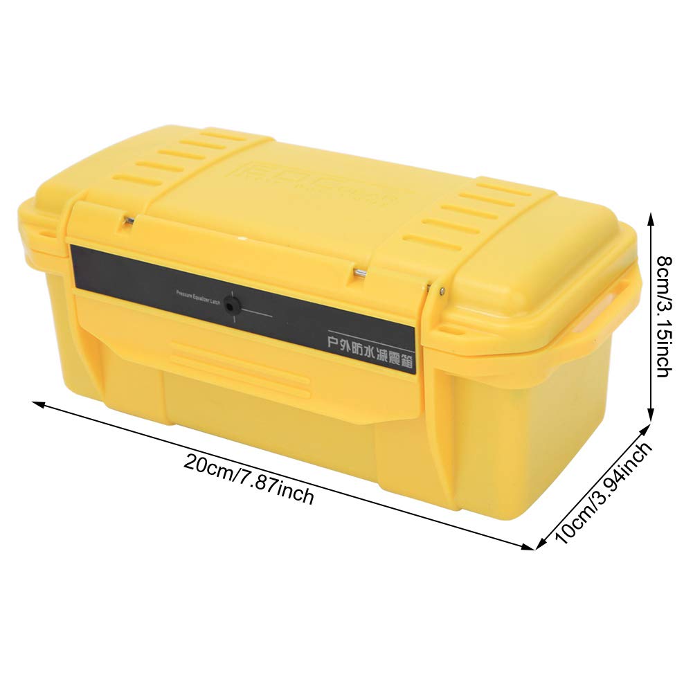 Shockproof Waterproof Hard Plastic Dry Storage Box - Outdoor Survival Sealed Container with Buffer Cushion, Pressure-Resistant Case for Camping, Hiking & Emergency Preparedness (Yellow)