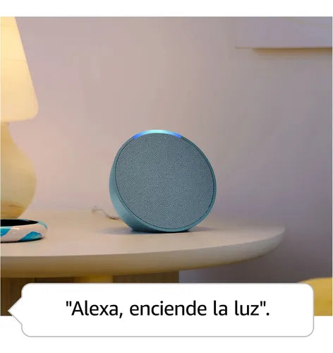 Echo Pop Smart Speaker with Alexa - Calipso Blue | Voice Control, Smart Home Hub, Bluetooth Streaming | Perfect for Bedroom, Kitchen & Office