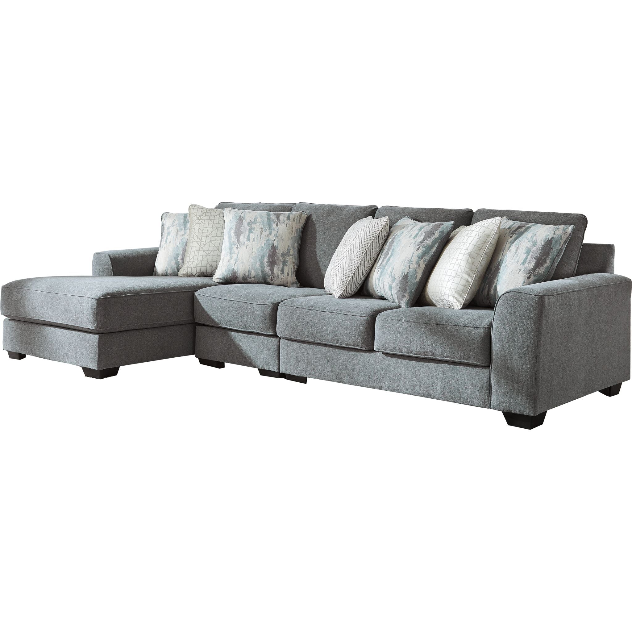 Castano Exclusive 3-Piece Sectional Sofa Set - Modern L-Shaped Couch for Living Room, Family Room & Lounge Areas | Comfortable Fabric Upholstery with Reversible Chaise