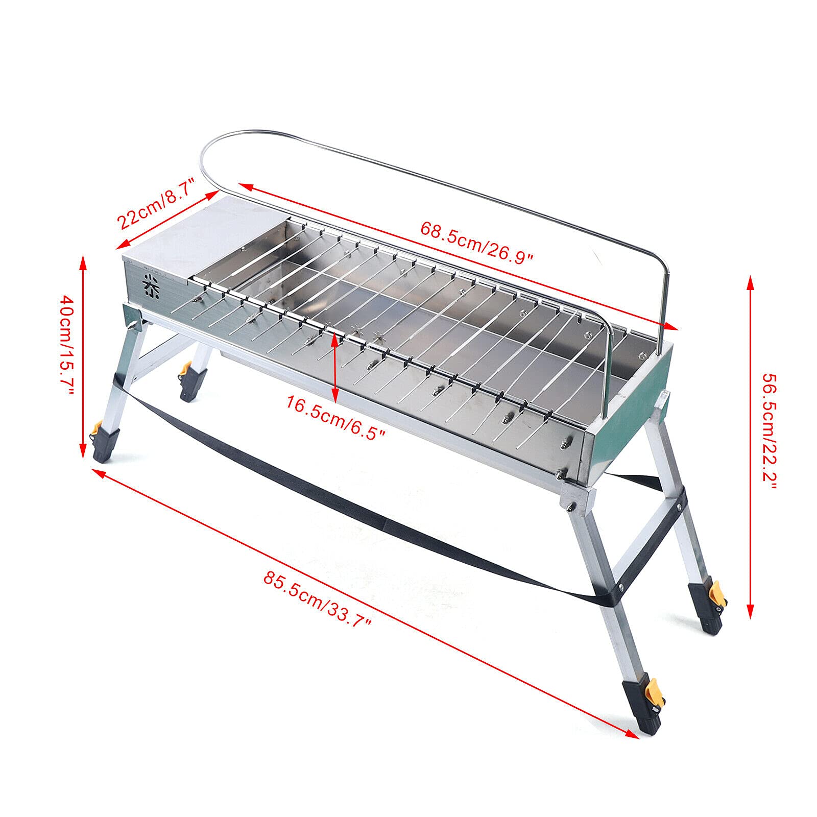 Electric Rotisserie BBQ Grill - Automatic Rotating Stainless Steel USB Grill for Outdoor Cooking, Camping & Picnics | Portable Commercial Charcoal Grill for Backyard, Tailgating & Parties