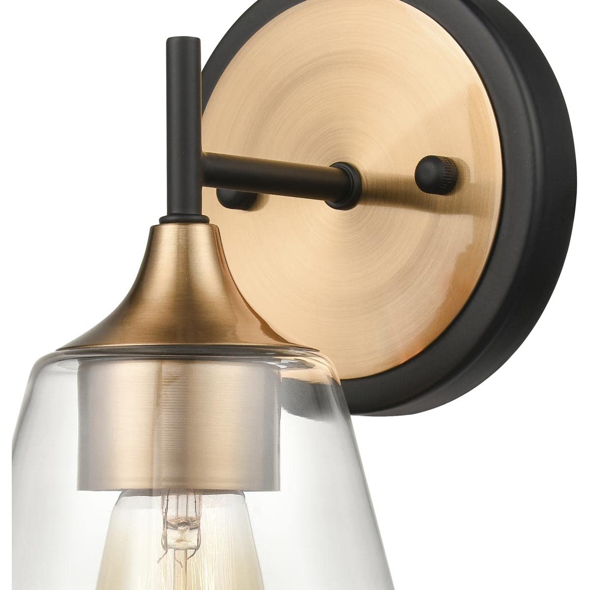 Elk Home Villette Vanity Light - 1-Light Bathroom Fixture in Satin Brass Finish with Clear Glass, Transitional Style for Bedroom, Powder Room and Dressing Area Lighting