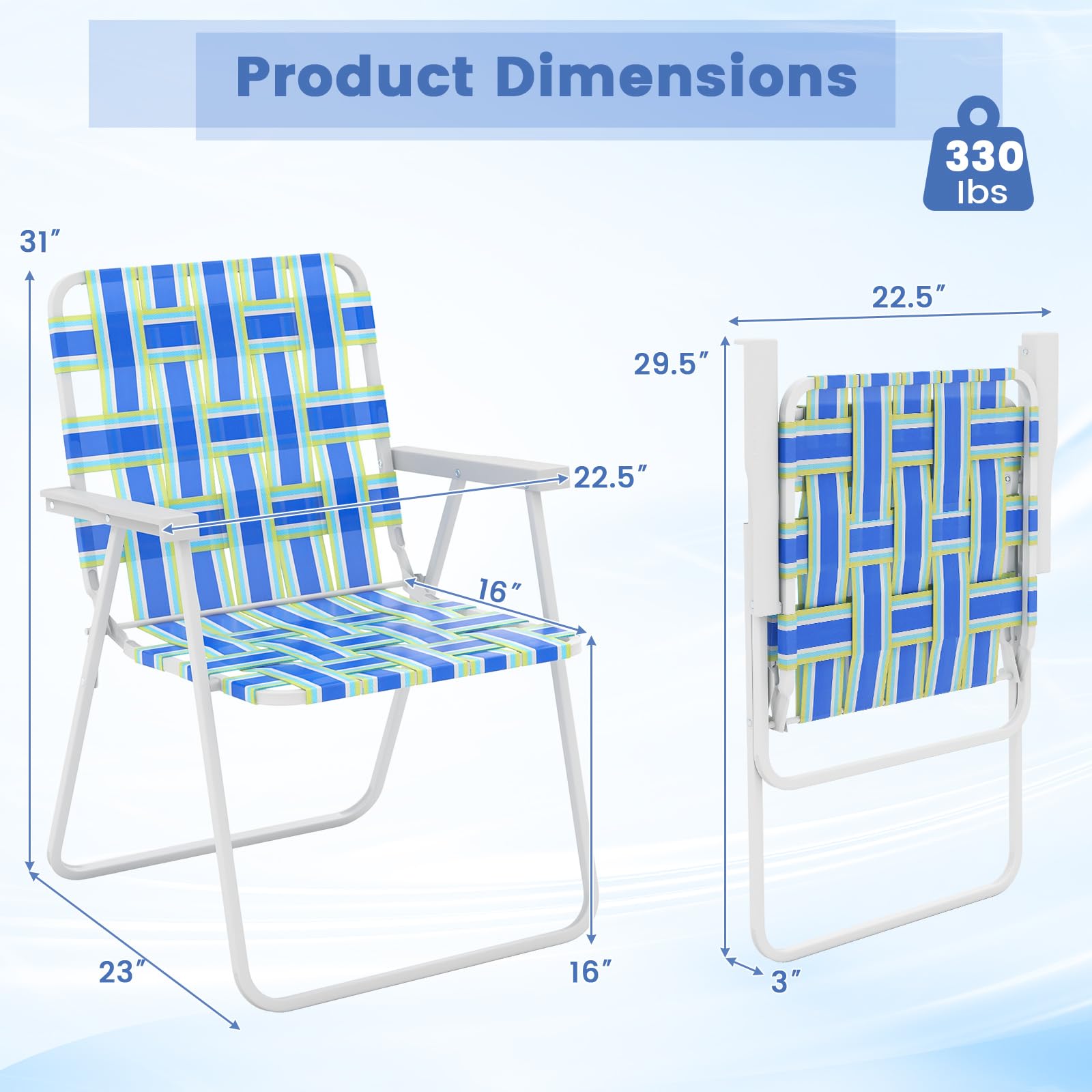 Tangkula 6-Pack Folding Lawn Chairs - Heavy Duty Metal Frame with Webbed Seat & Back, Portable Outdoor Chairs for Patio, Yard, Camping, Beach & Poolside - Perfect for Picnics, BBQs, and Summer Gatherings
