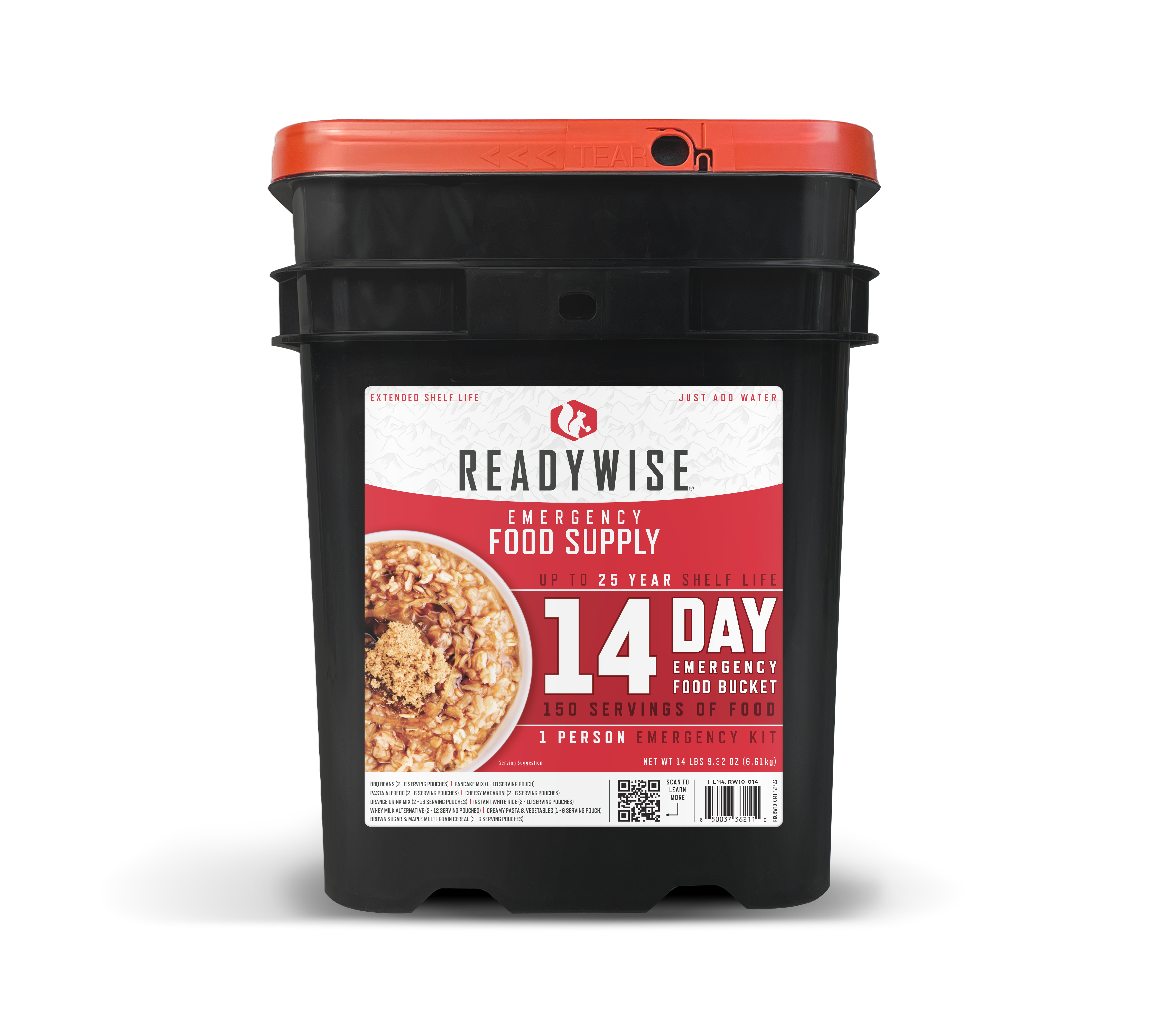ReadyWise 14-Day Emergency Food Supply Bucket - Survival Food Kit for Camping, Hiking & Disaster Preparedness
