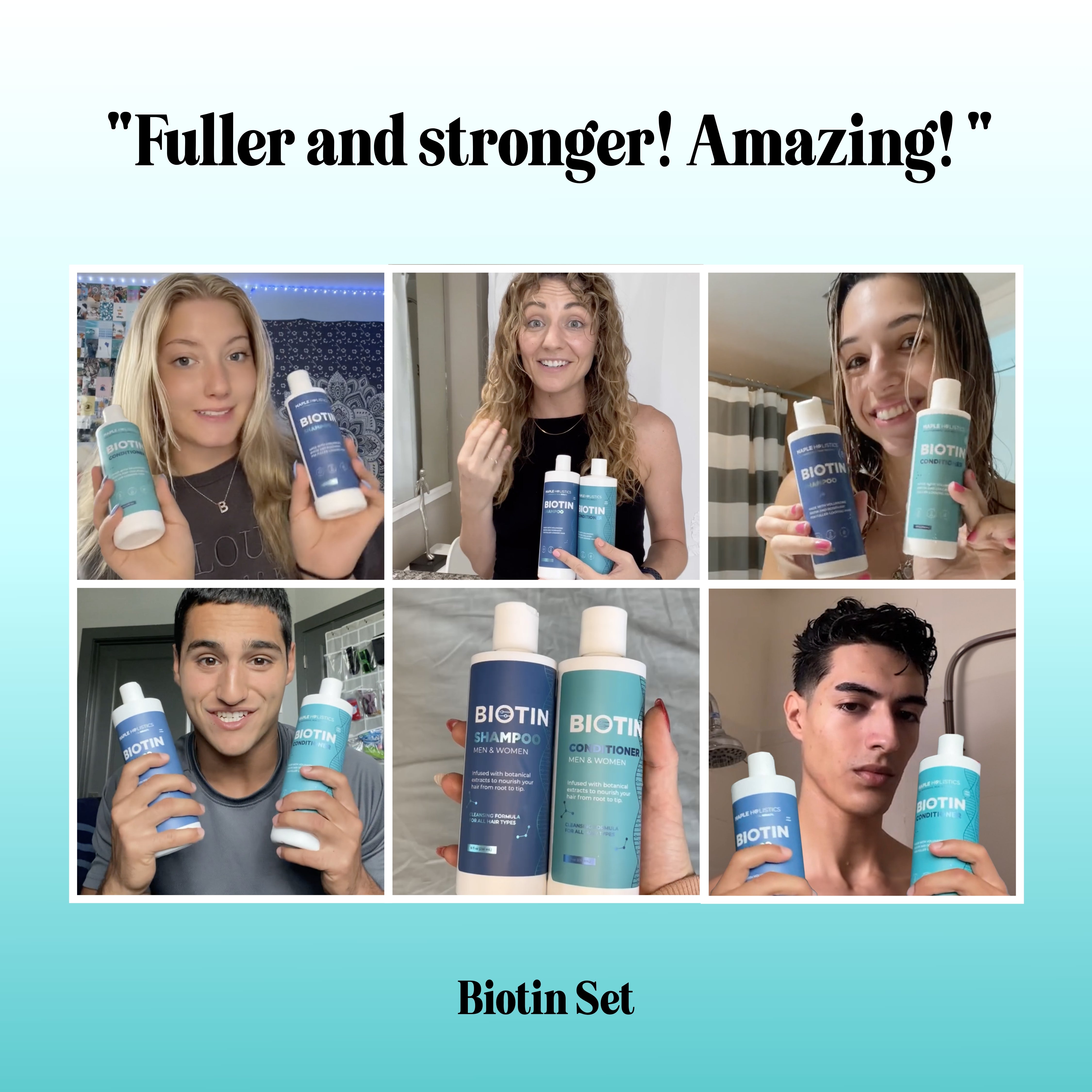 Biotin Shampoo and Conditioner Set for Hair Growth & Thickness - Sulfate Free Volumizing Hair Care Duo for Men & Women - Perfect for Daily Use & Damaged Hair Repair