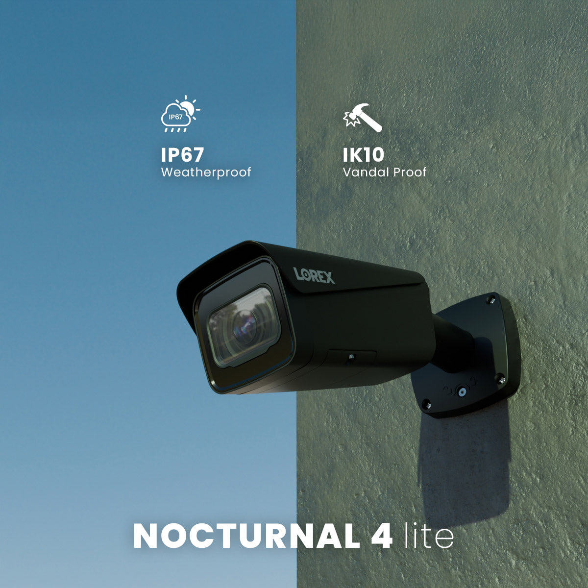 Nocturnal Series N4 Lite 4K IP Wired Bullet Security Camera with Motorized Varifocal Lens, 30FPS Real-Time Recording, IK10 Vandal Proof - Outdoor Home & Business Surveillance for Day/Night Monitoring