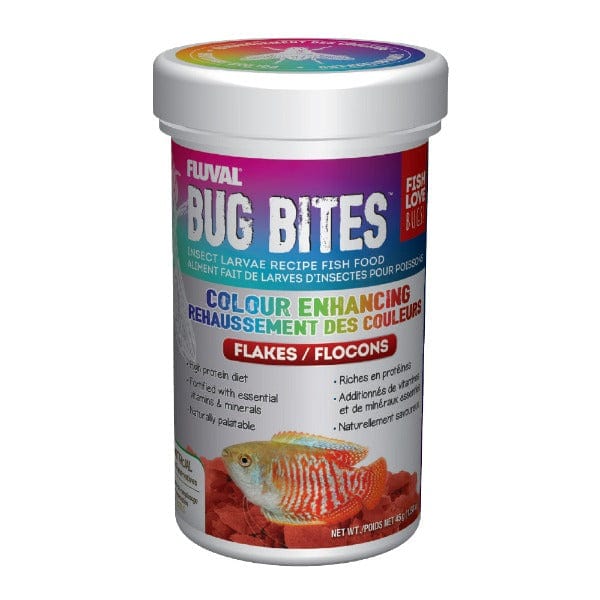 Fluval Bug Bites Color Enhancing Tropical Fish Food Flakes - High Protein Diet for Vibrant Colors - Ideal for Betta, Goldfish & Cichlids in Home Aquariums