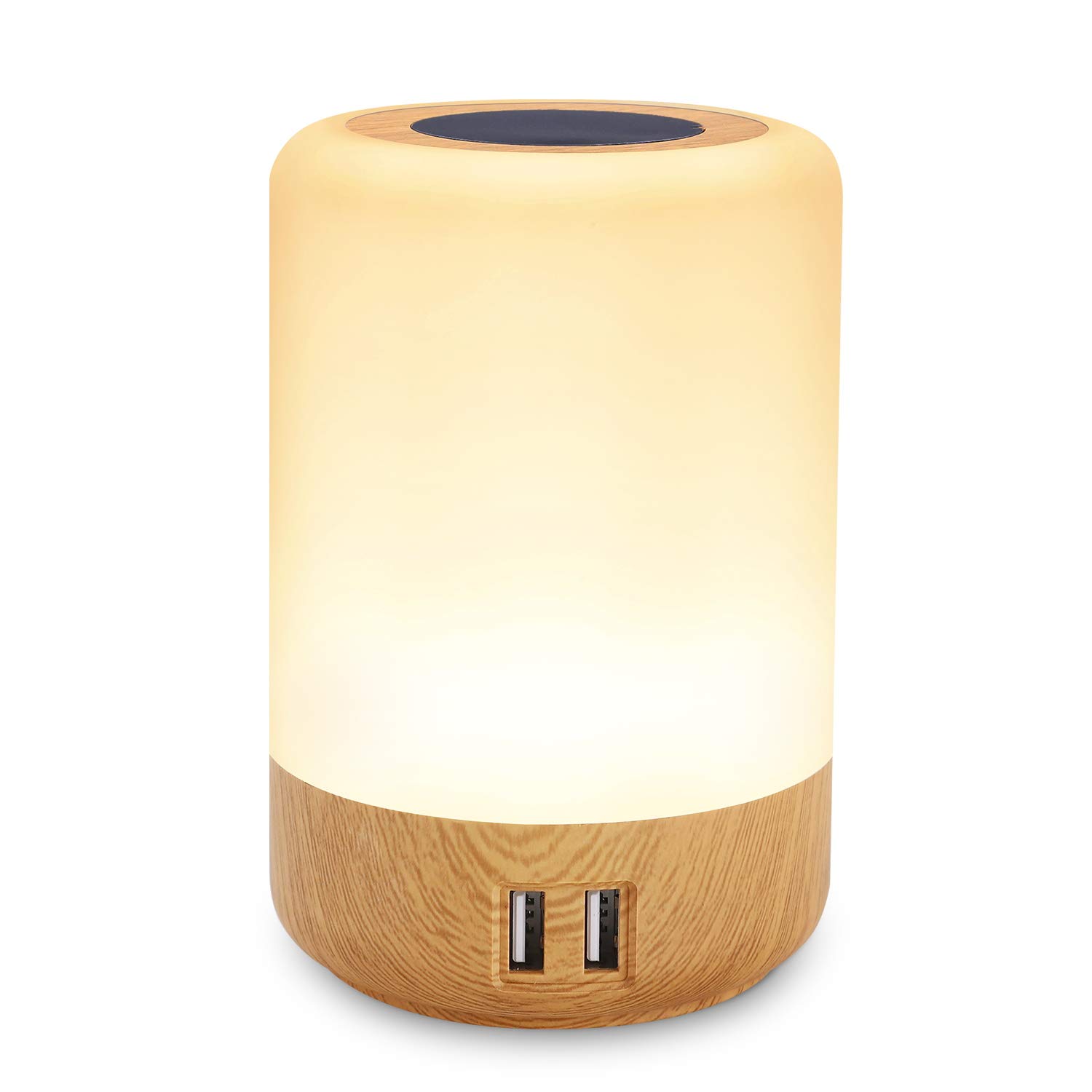 LK&Smart USB Table Lamp with 4 Charging Ports - Touch Control Bedside Night Light, Dimmable RGB LED Desk Lamp with Timer (Power Cord Required) - Perfect for Bedroom, Office & Study Room Lighting