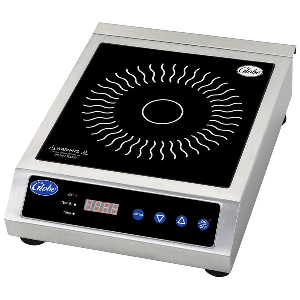 Globe GIR18 18-Inch Ceramic Countertop Induction Cooktop - Portable Electric Stove for Small Kitchens, Dorms, RVs & Outdoor Cooking