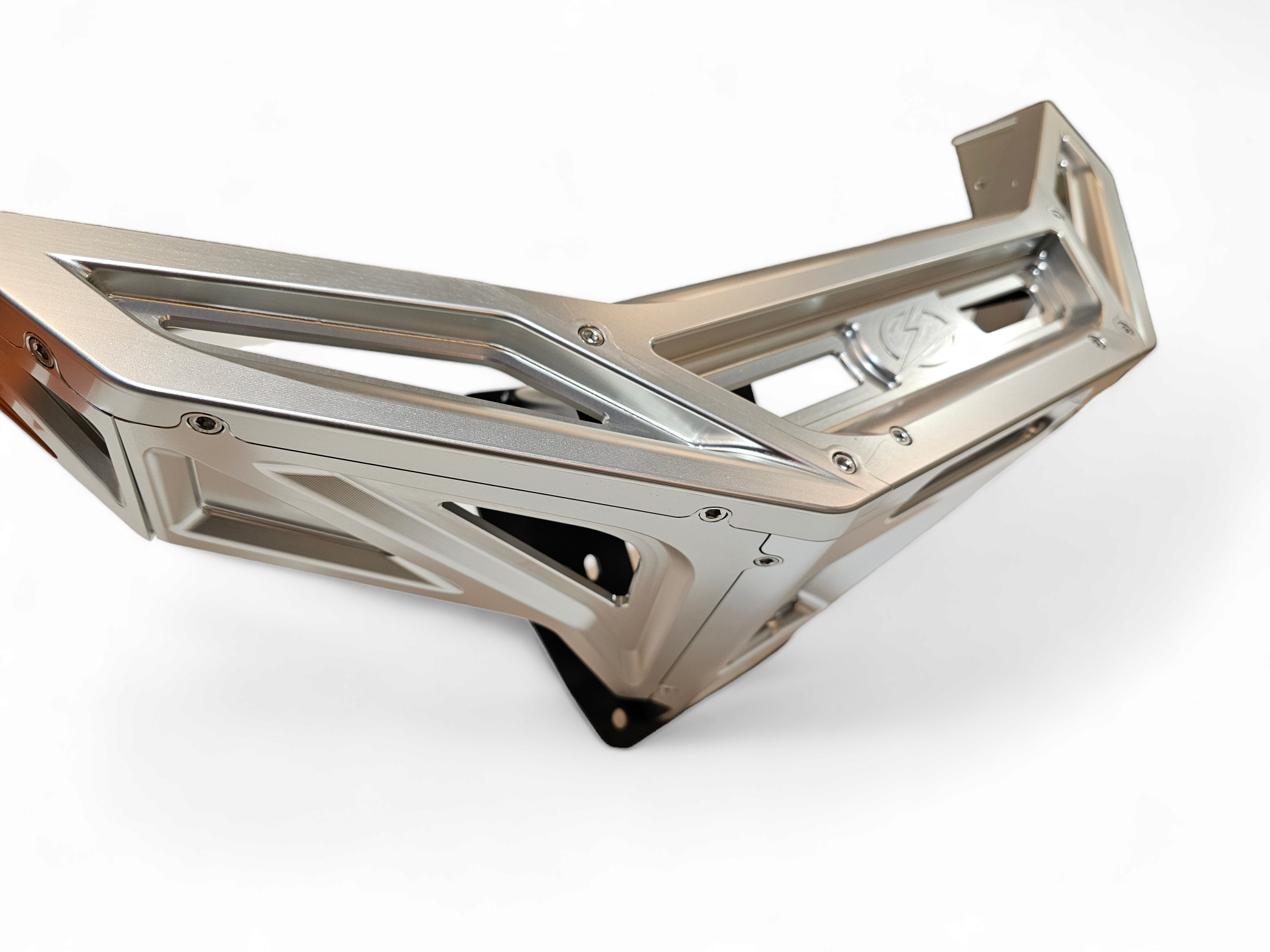 2022-2025 Polaris RZR Pro R & Turbo R Machined Billet Front Winch Bumper (Clear Anodized) - Heavy-Duty Off-Road Protection for Trail Riding & Rock Crawling - FWB610031