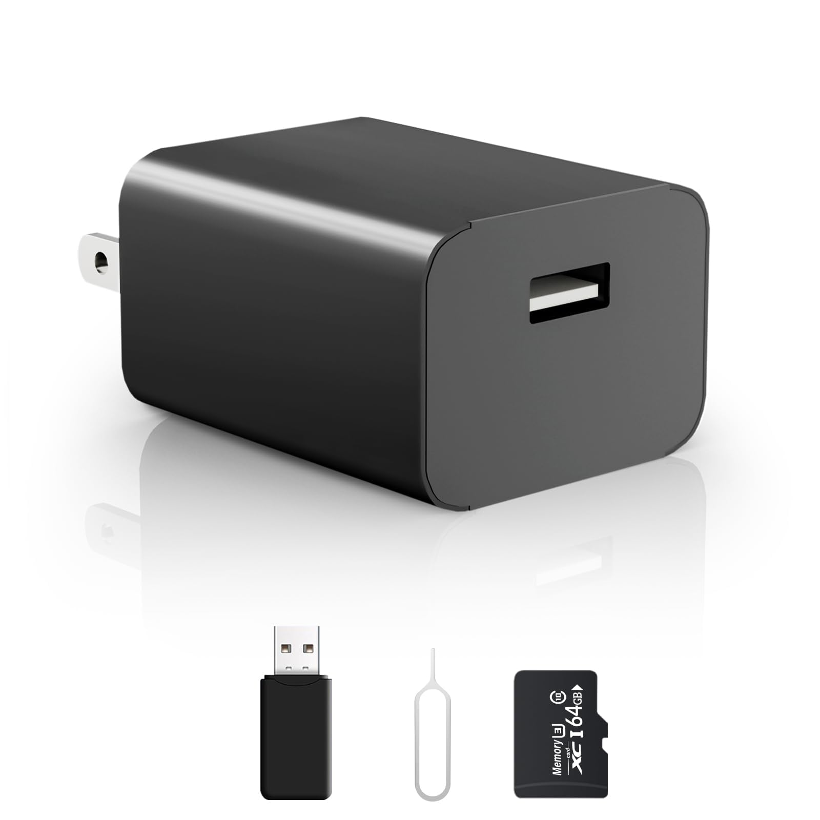 Mini Hidden Camera 1080P with 64GB Card - Covert Nanny Cam, Home Security Camera with Night Vision & Motion Detection for Indoor, Office, Baby Monitoring & Surveillance