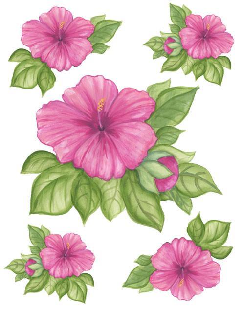 Vibrant Hibiscus Flower Wall Sticker Decal - Self-Adhesive Removable Home Decor for Living Room, Bedroom, Nursery - Perfect for DIY Wall Art & Interior Design