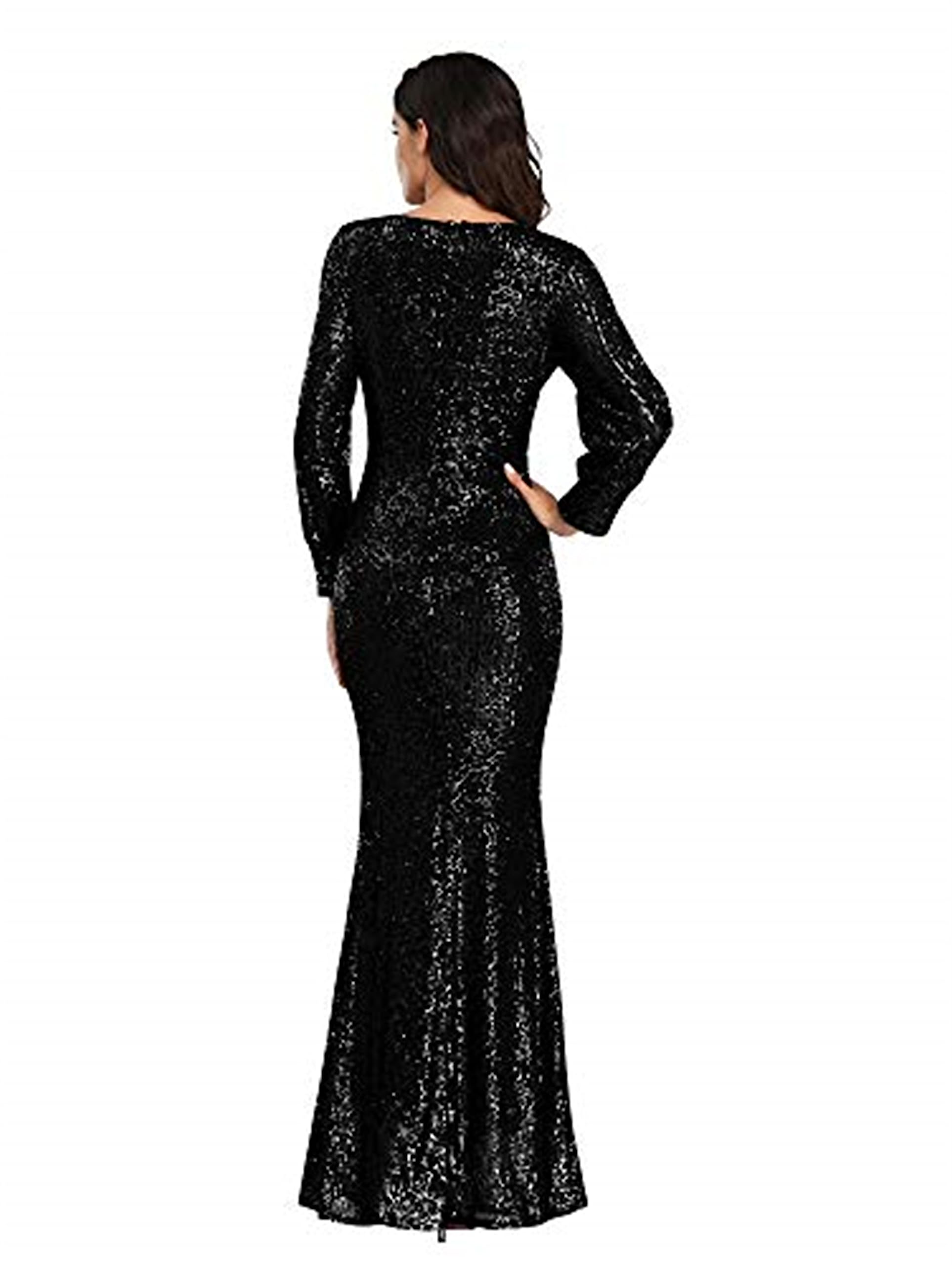 Sparkling Sequin Mermaid Evening Dress for Women - Elegant Sleeve Prom Gown for Parties, Galas & Special Occasions