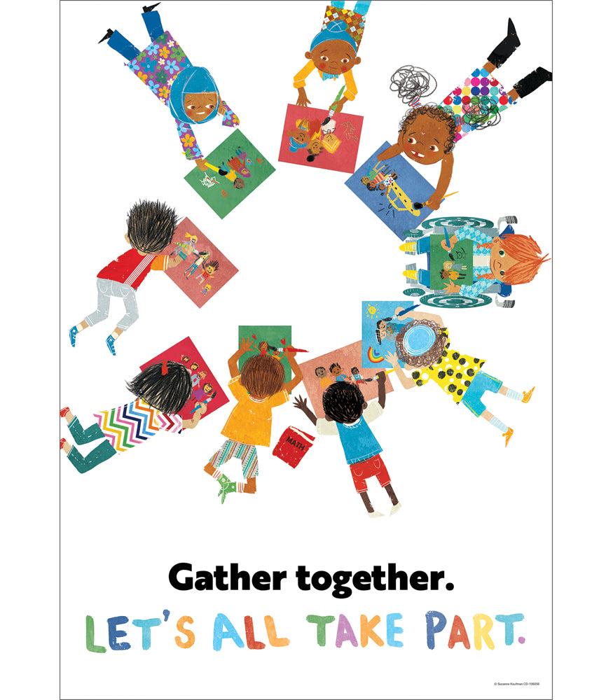 All Are Welcome - Inspirational Diversity & Inclusion Poster for Classroom, Office & Community Events | Motivational Wall Art Decor