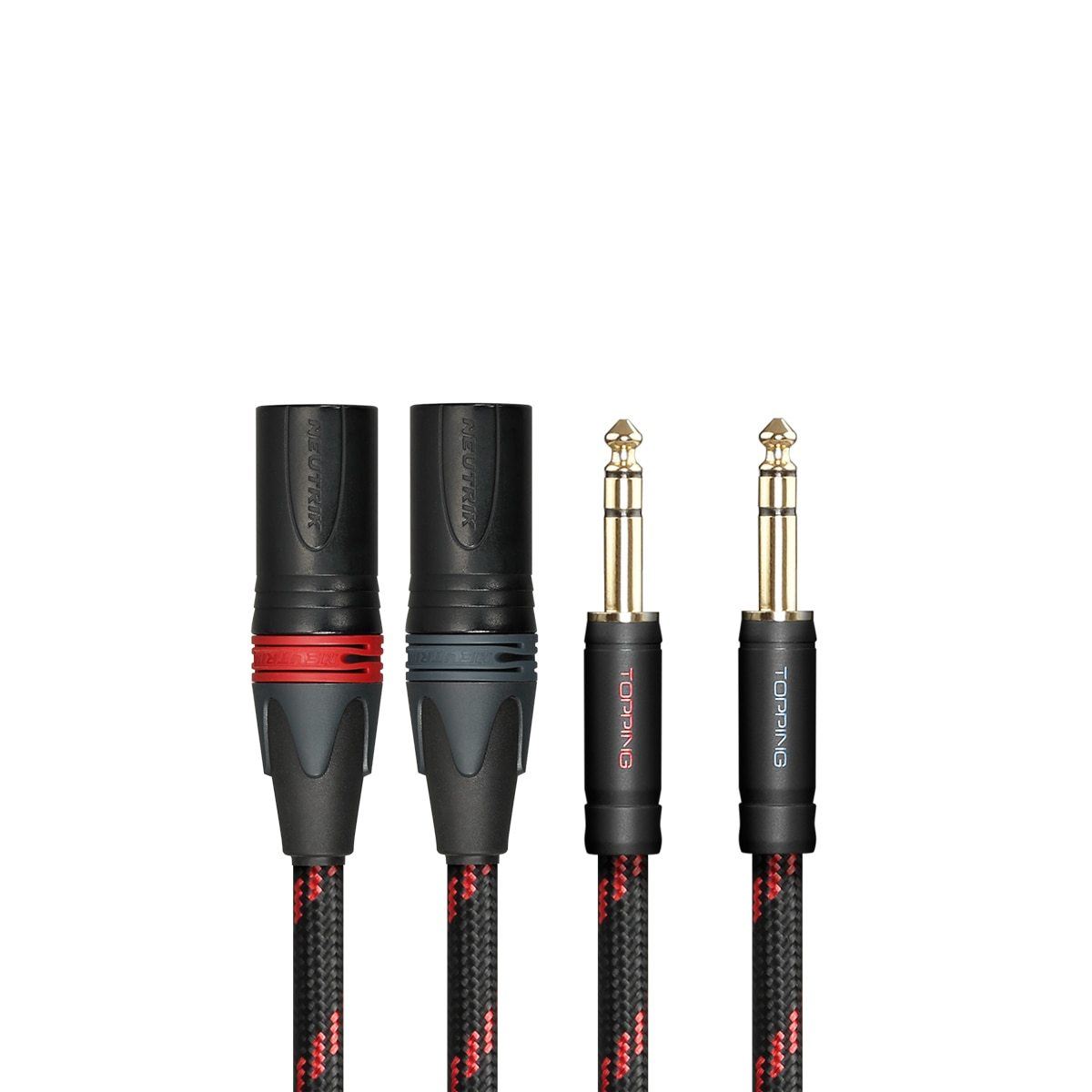 TOPPING TCT2 3 Pin Male XLR to 6.35mm TRS Balanced Audio Cable - High-Quality OCC Copper Wire for Professional Studio Equipment, DJ Mixers, and Live Sound Systems