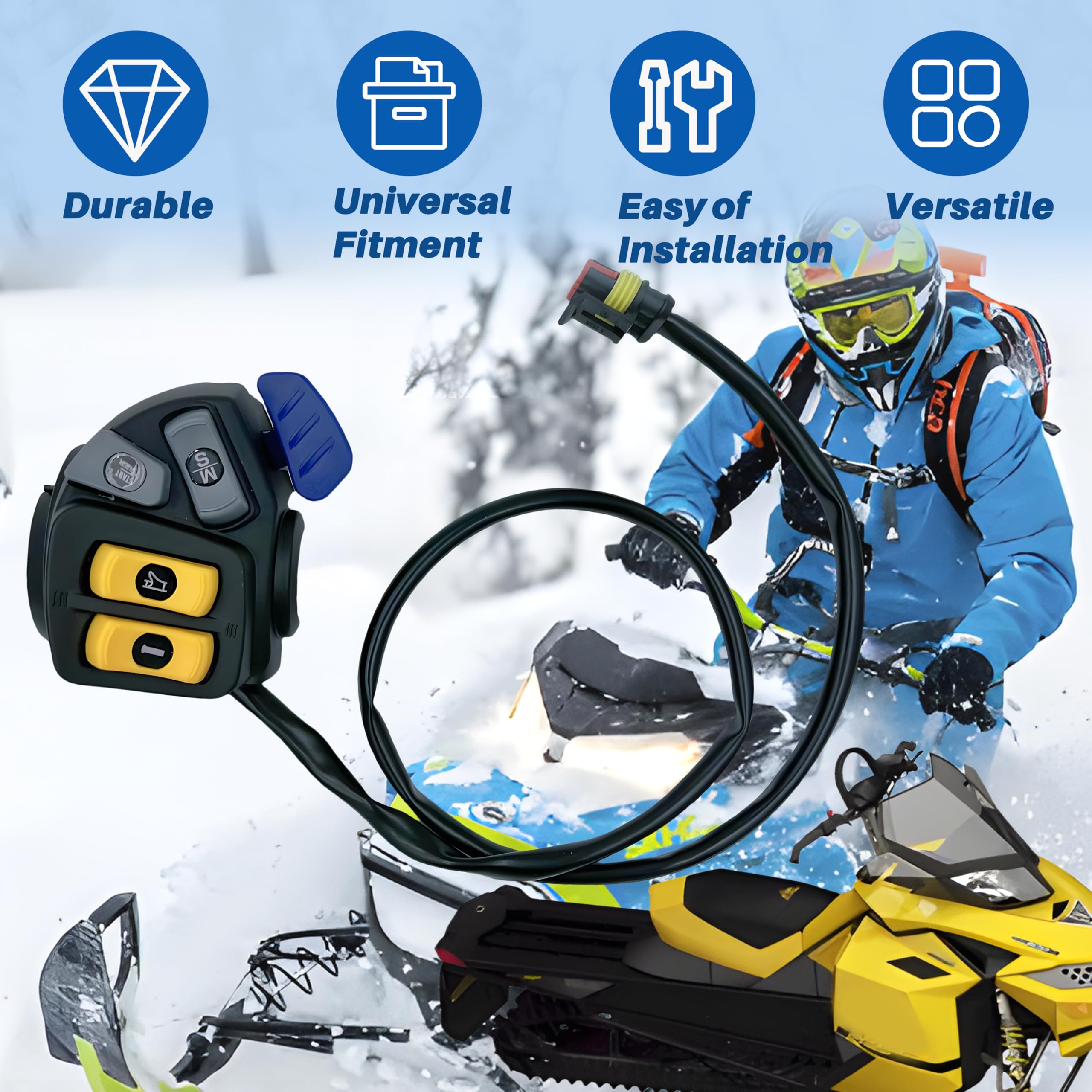 Ski-Doo Left Hand Housing Switch Replacement - Compatible with GSX, Renegade, MXZ, Summit, Expedition & Grand Touring Models (Part #515177509) - Handlebar Control Switch for Light & Warmer Functions - Ideal for Snowmobile Maintenance & Winter Riding