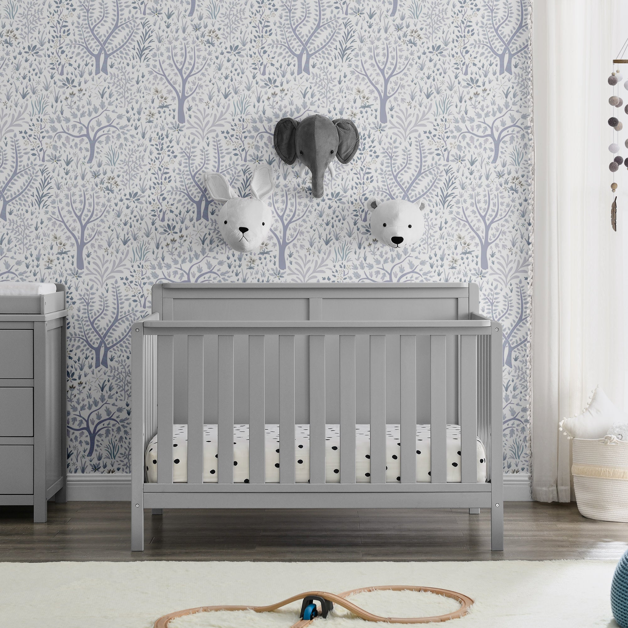 Hartley 6-in-1 Convertible Baby Crib - Toddler Bed & Full-Size Bed Frame - Nursery Furniture for Boys & Girls - Perfect for Newborn to Teen Years
