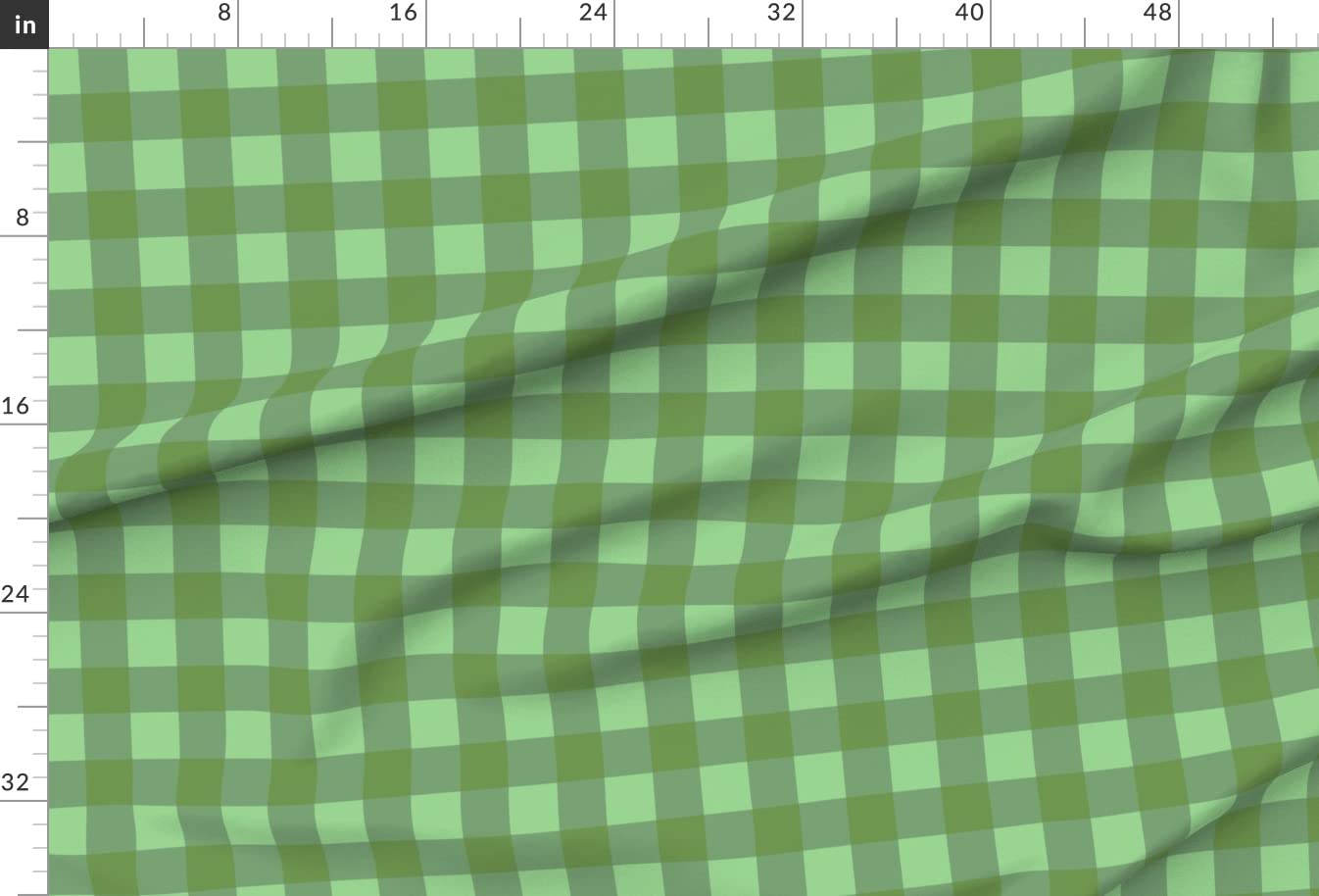 Premium Satin Fabric by The Yard - Green Animal Gingham Shizue Print - Soft Sewing Material for Apparel, Lining, Fashion, Blankets & Home Decor - Perfect for Dresses, Curtains and DIY Craft Projects