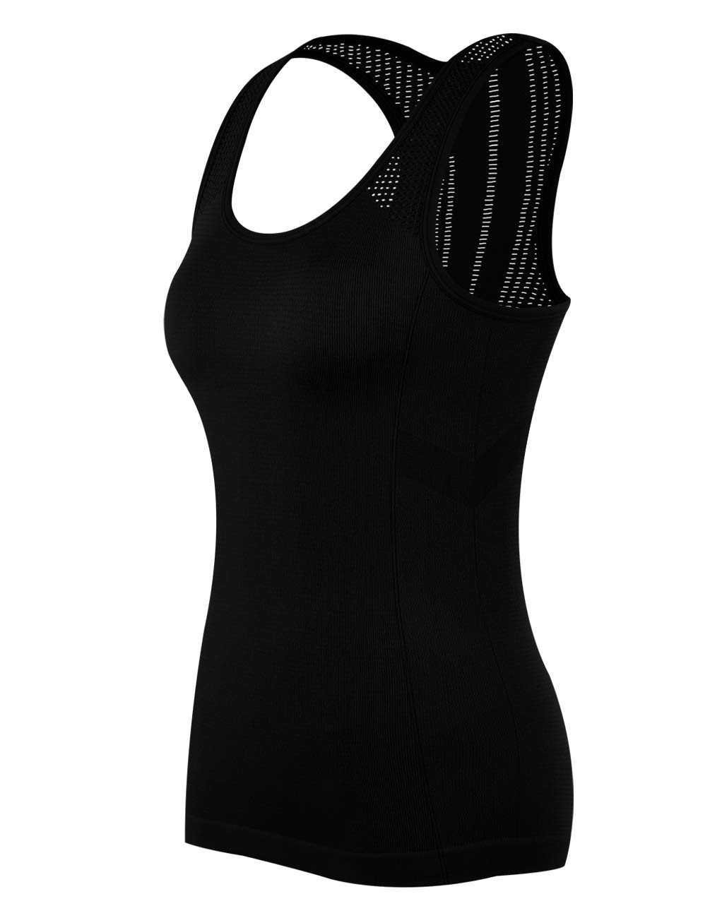 Women's Yoga Tank Tops - Cute Racerback Workout Shirts with Laser Cut Design | Activewear for Running, Gym & Fitness | Perfect for Yoga, Pilates & Cardio Workouts