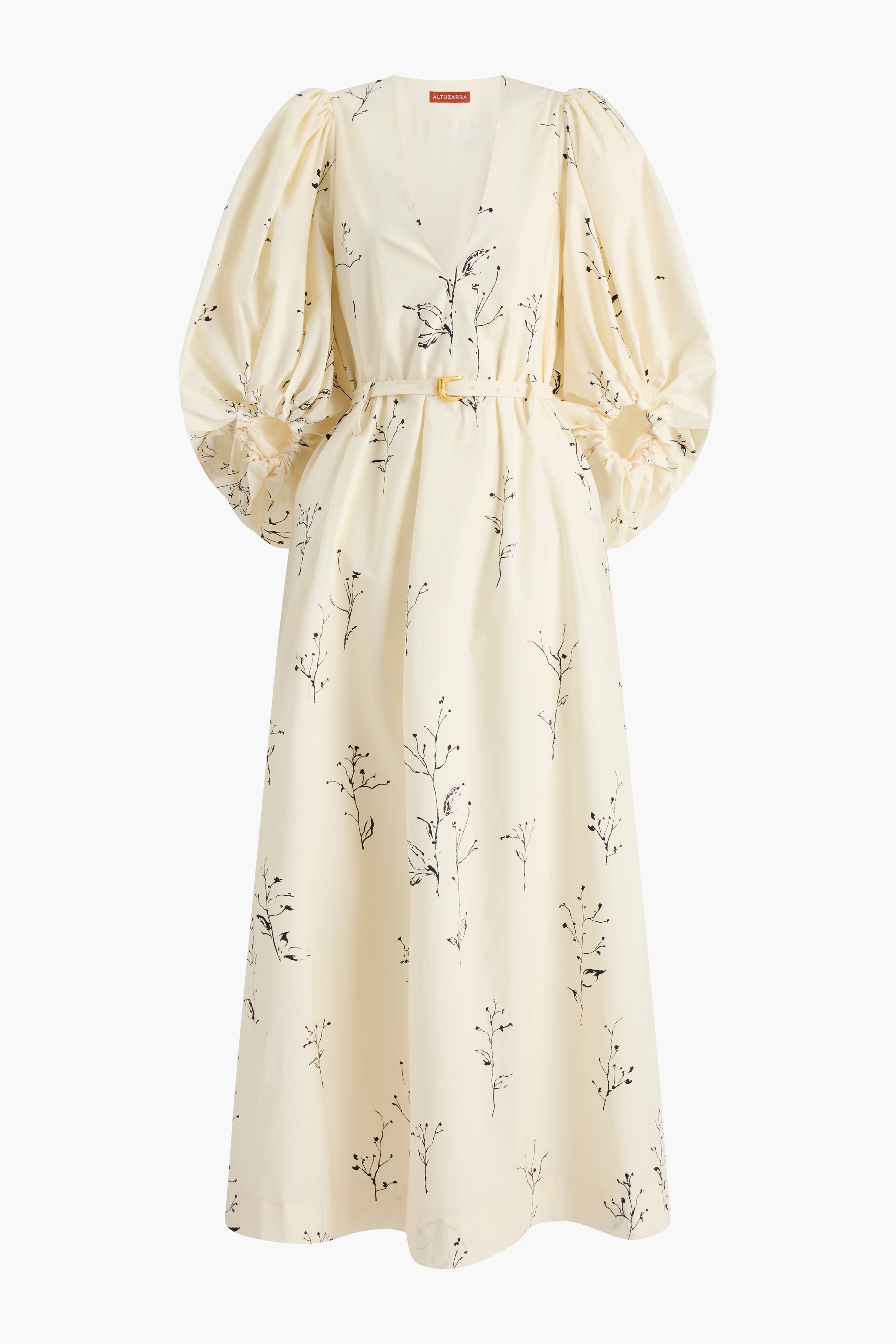 Corrie Dress Ivory Botanical - Floral Print Summer Dress for Women, Perfect for Beach Vacation, Garden Party & Casual Outings