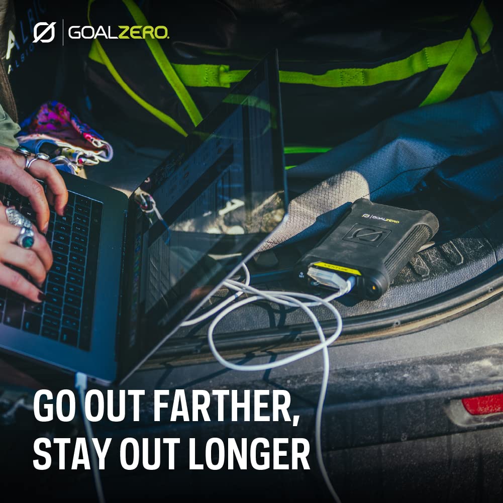 Goal Zero Venture 75 Portable Charger Power Bank - 19200mAh 60W USB-C PD with 2 USB Outputs, IP67 Waterproof & 50 Lumens Flashlight - Perfect for Camping, Hiking, and Emergency Power Outages