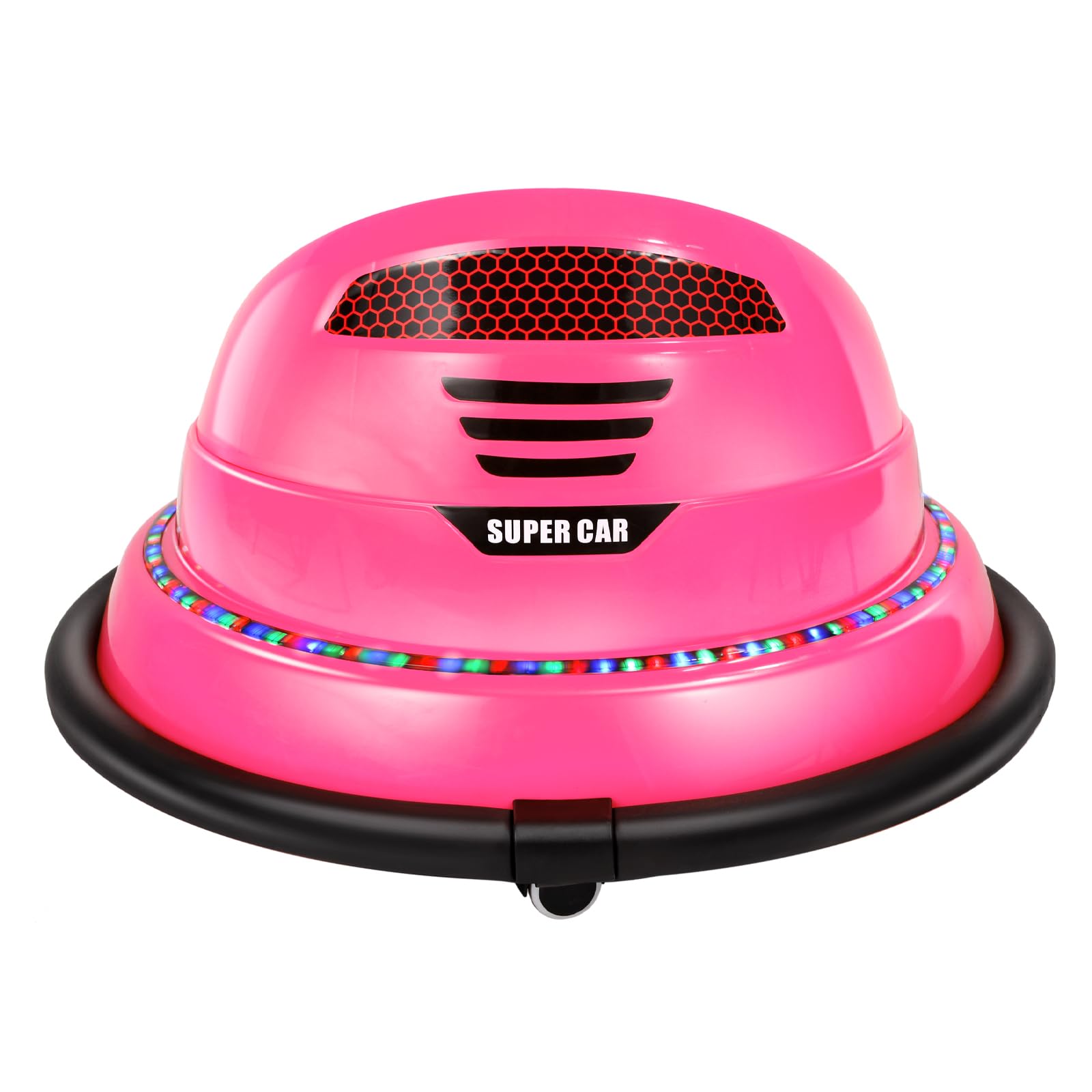 12V Electric Ride On Bumper Car for Kids Ages 1.5-8 Years - 3-Speed Remote Control & Bluetooth Toy with 360° Spin, DIY Stickers, ASTM-Certified (Pink) - Perfect for Indoor Playrooms, Birthday Gifts & Toddler Entertainment