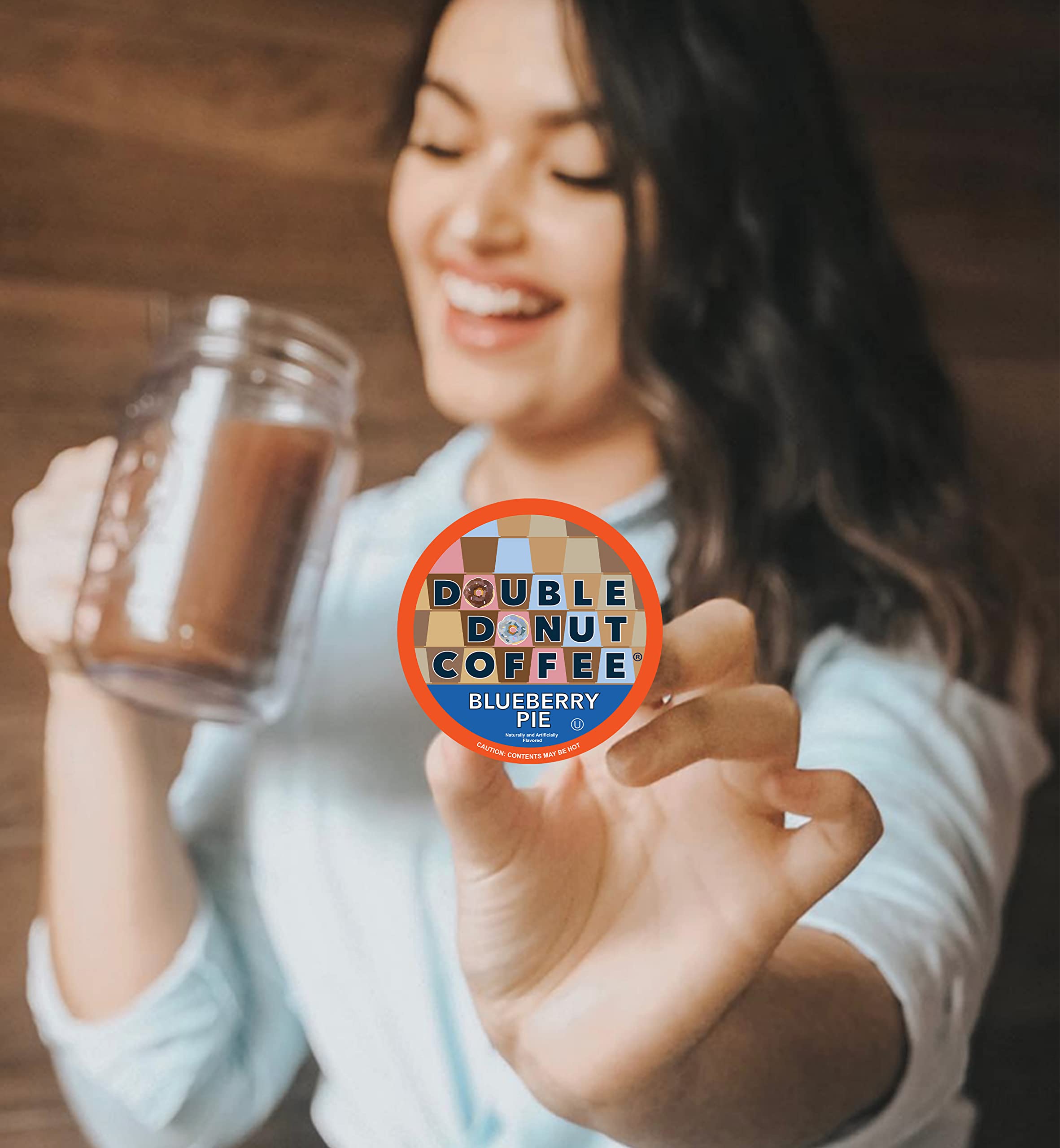 Double Donut Coffee Variety Pack - 24 Recyclable Single Serve Flavored Coffee Pods for Keurig K-Cup Brewers | Gourmet Flavored Coffee for Office, Home & Gifts | Compatible with All Keurig Coffee Makers