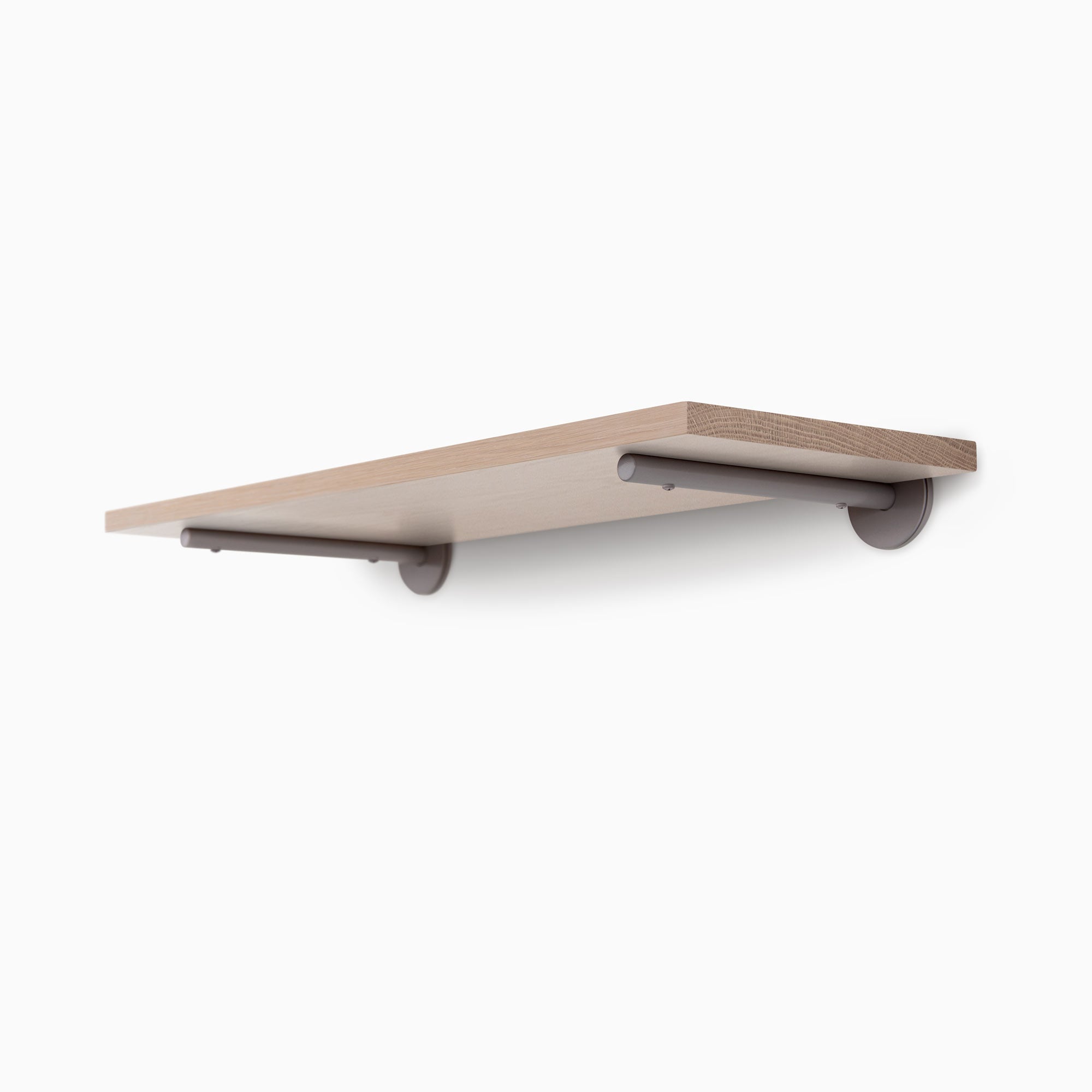 Roderick Glazed White Oak Wall Shelf - Floating Wooden Shelves for Living Room, Bathroom & Bedroom - Rustic Home Decor & Storage Solution