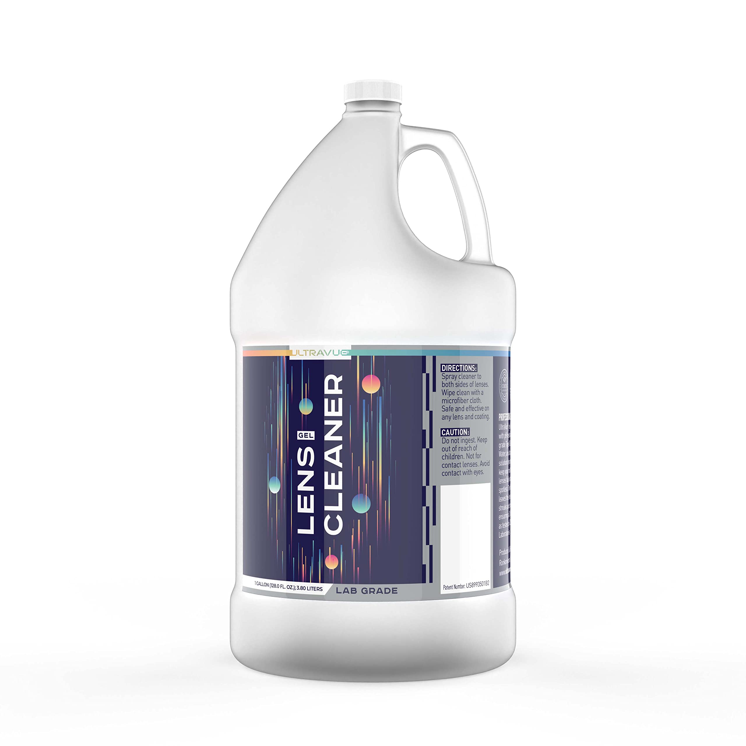 UltraVue Gel Lens Cleaner - 1 Gallon Refillable Eyeglass Cleaner Gel for Glasses, Screens & AR Coated Lenses | Safe, Streak-Free Formula | Perfect for Home, Office & Travel Use
