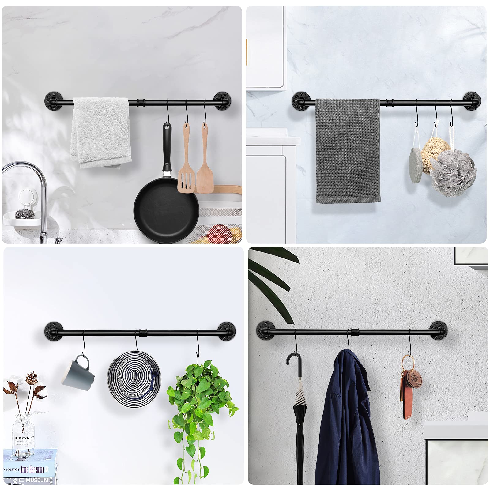 Heavy Duty Industrial Pipe Towel Rack - 31.5
