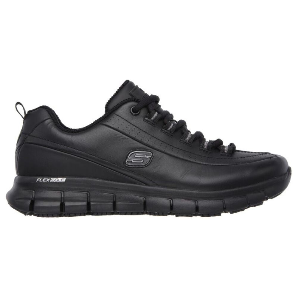 Skechers Trickel Women's Slip-Resistant Athletic Shoes - Black (Style 76550) | Comfortable Work Shoes for Nurses, Waitresses & Healthcare Professionals