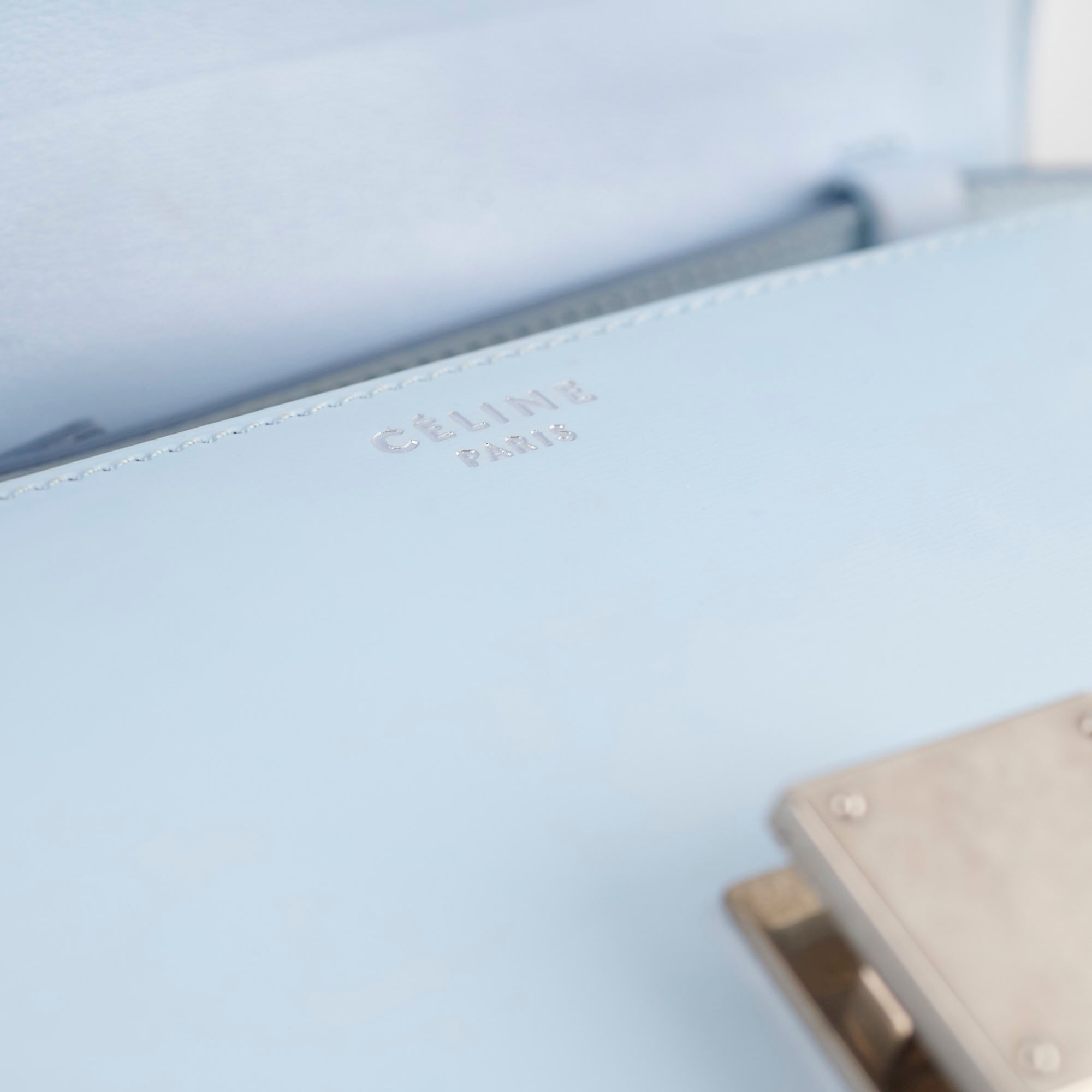 Celine Box Shoulder Bag Light Blue | Genuine Leather Crossbody Purse for Women | Perfect for Work, Travel & Evening Events